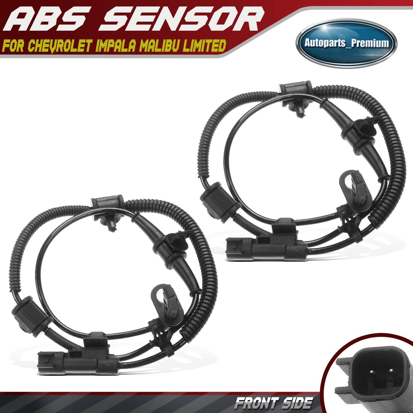 2x Front Left & Right ABS Wheel Speed Sensor for Chevrolet Impala Malibu Limited