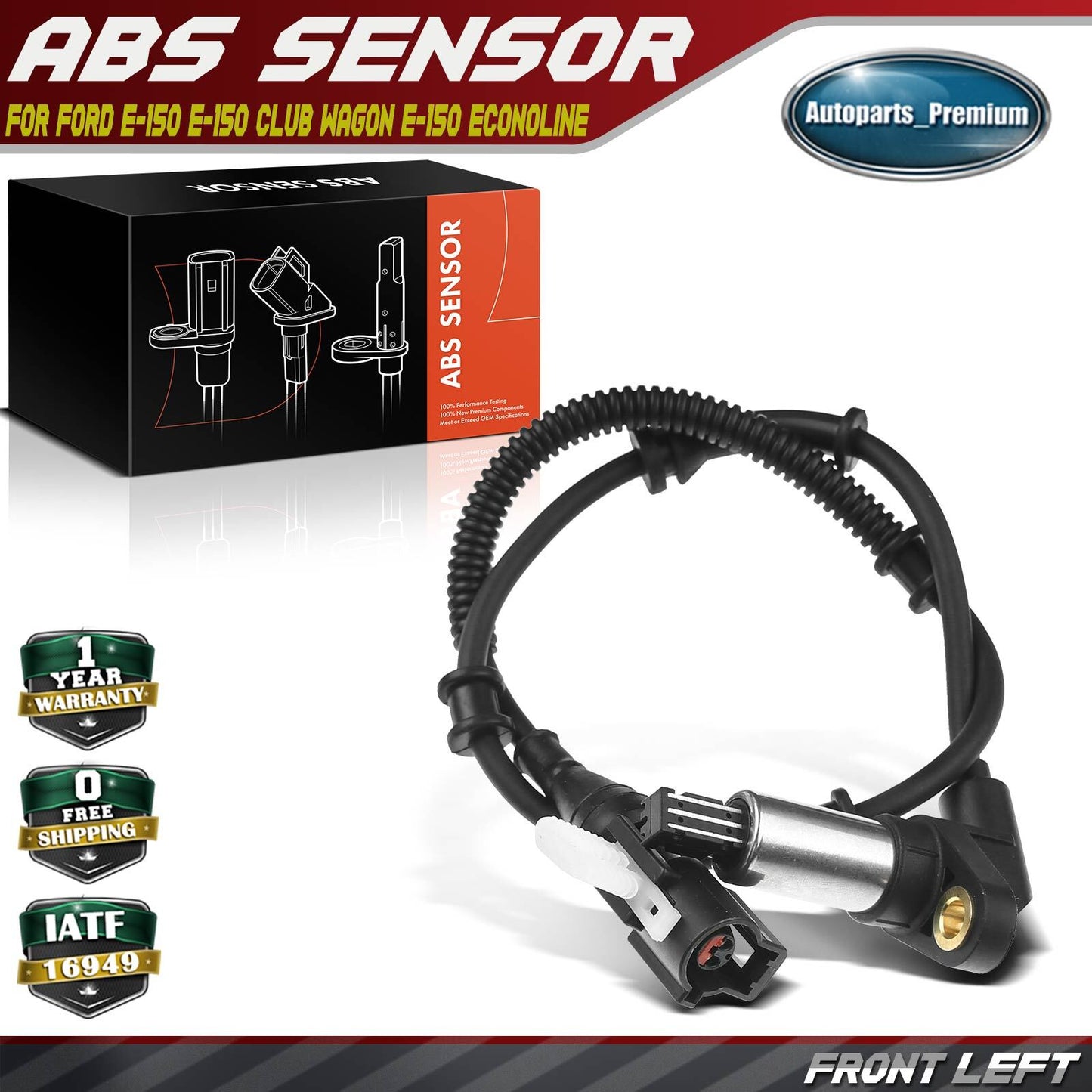 Front Left Side ABS Wheel Speed Sensor for Ford E-150 2003-2006 E-150 Club Wagon