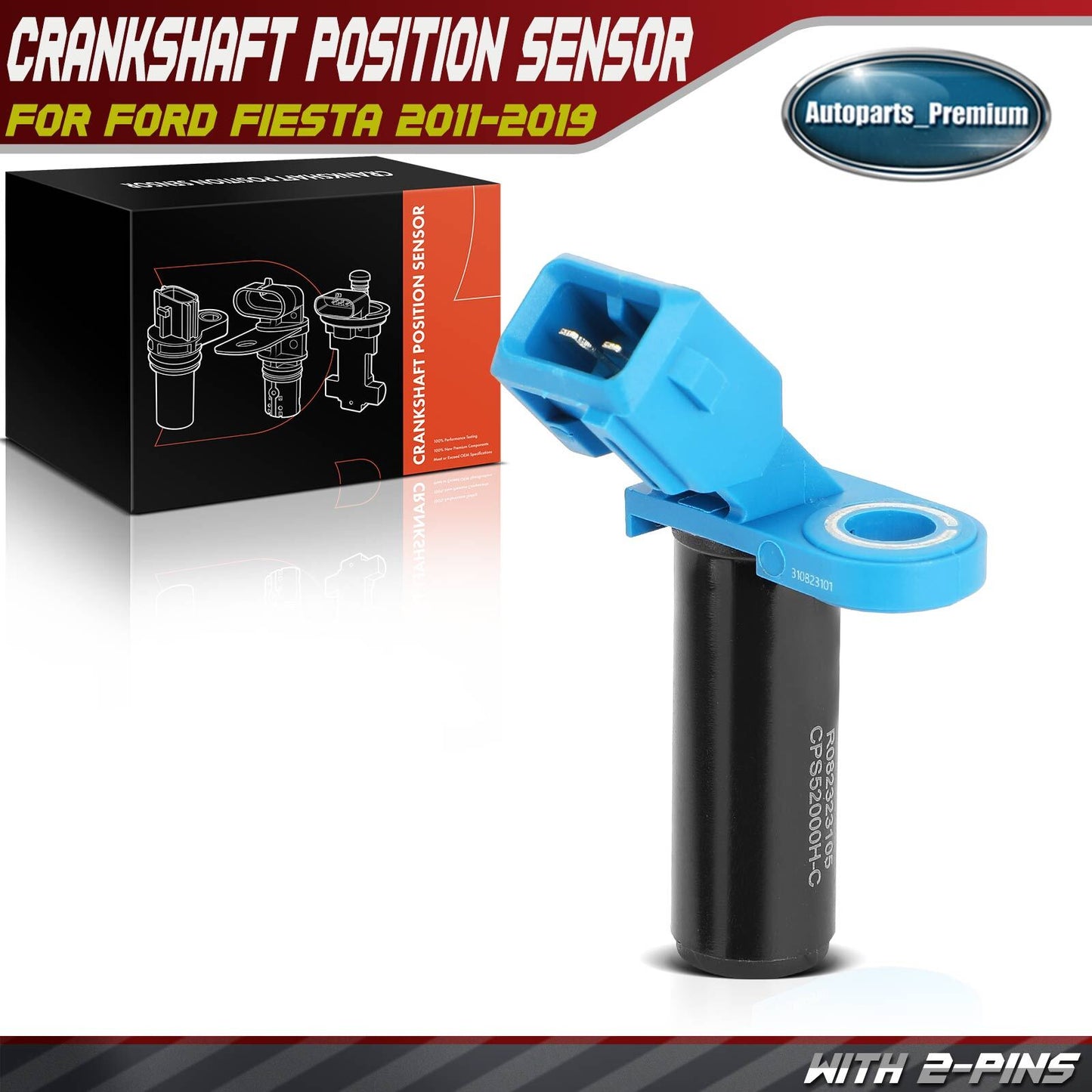 Engine Crankshaft Position Sensor for Ford Fiesta 2011-2019 L4 1.6L V25720022