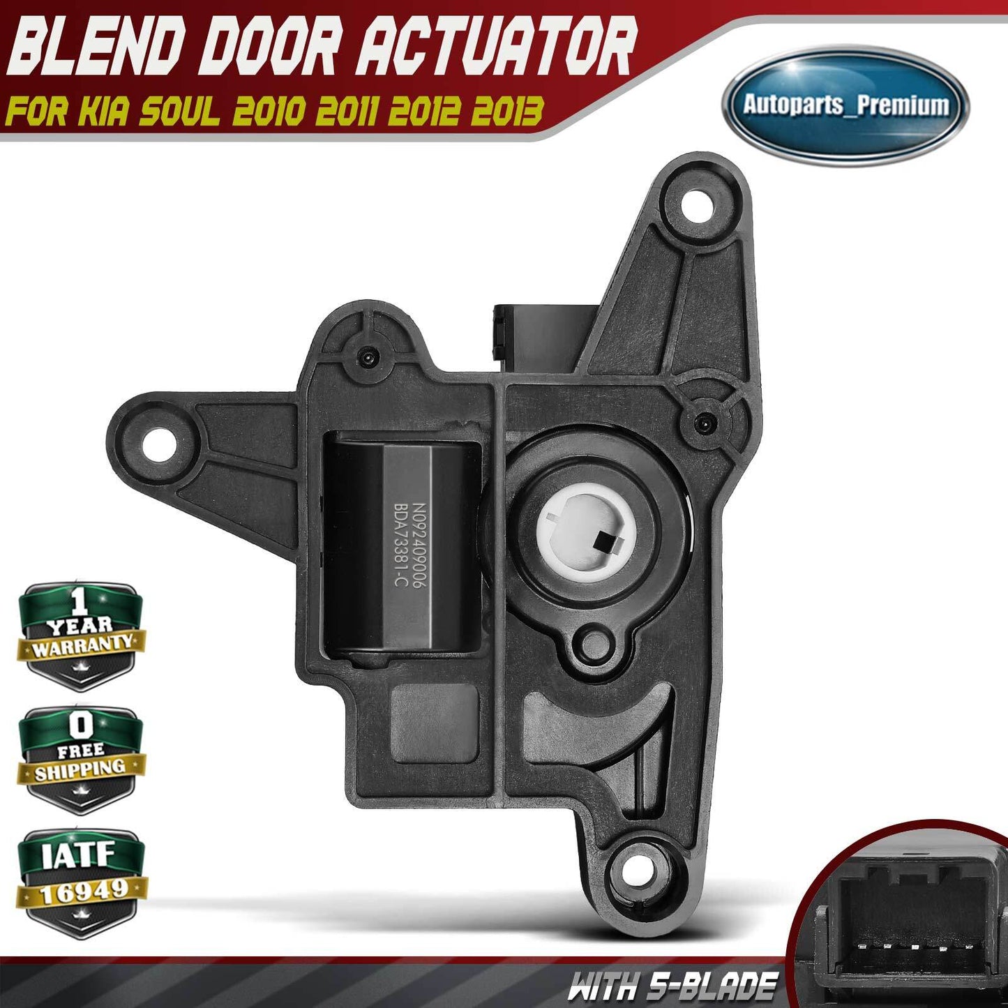 HVAC Mode Door Actuator w/ 5 Blades for Kia Soul 2010 2011 2012 2013 971542K000