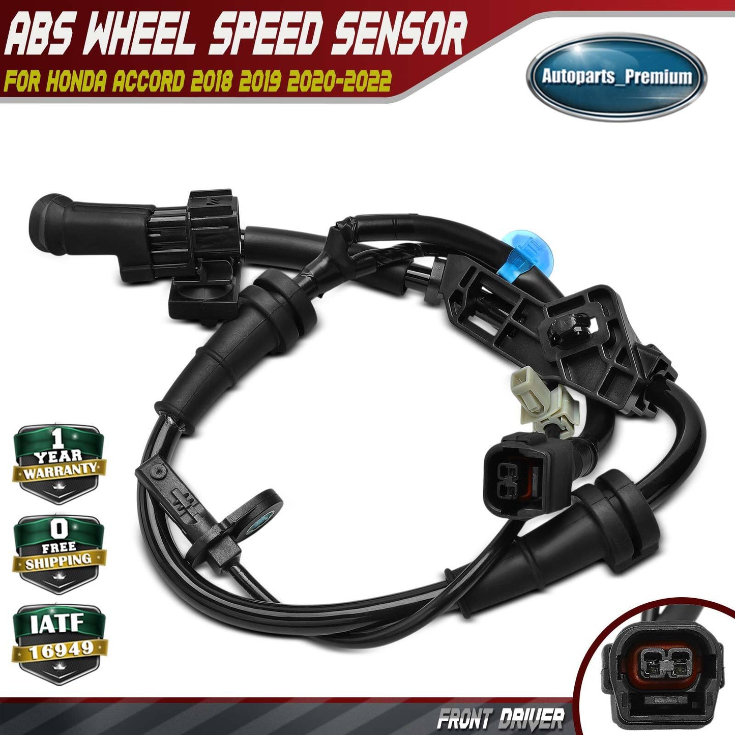 Front Left ABS Wheel Speed Sensor for Honda Accord 2018-2022 w/ touring package
