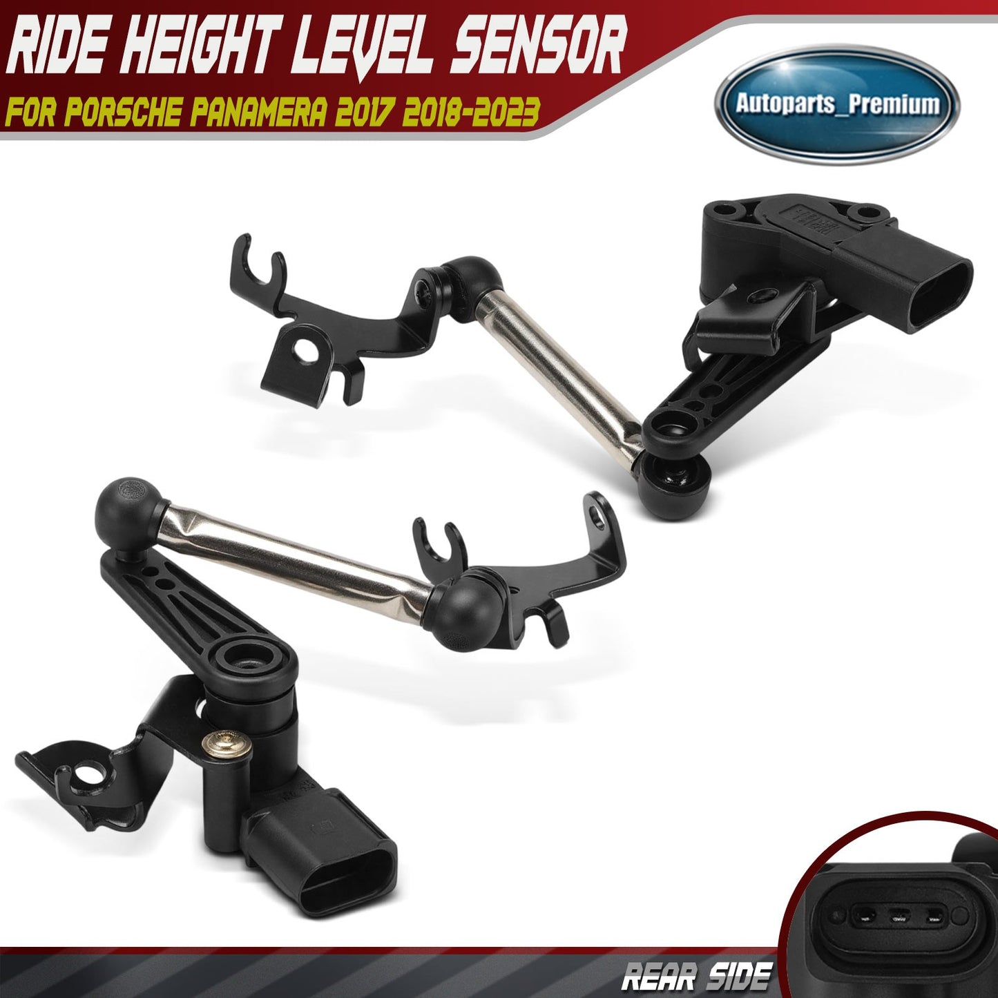 2Pcs Rear Suspension Height Level Sensor Assembly for Porsche Panamera 2017-2023
