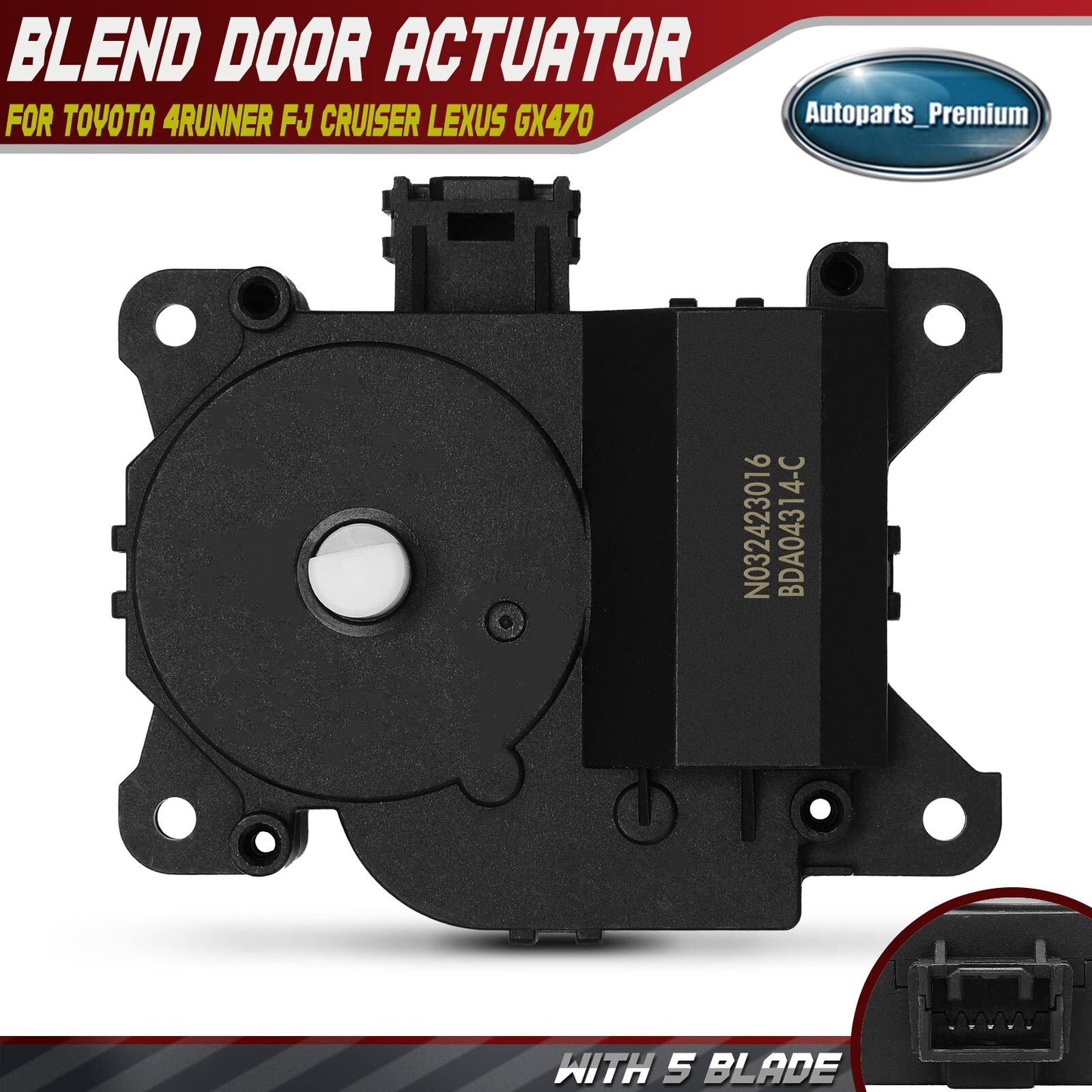 Main HVAC Mode Door Actuator w/5 Blade for Toyota 4Runner FJ Cruiser Lexus GX470