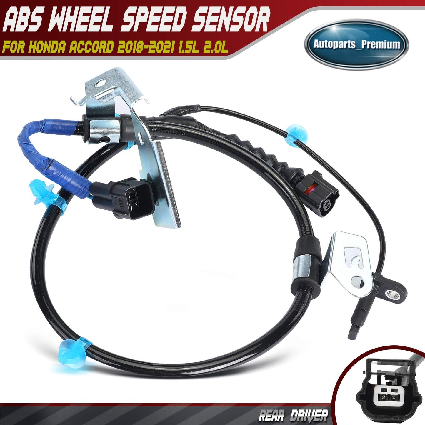 Rear Driver LH Side ABS Wheel Speed Sensor for Honda Accord 2018-2021 1.5L 2.0L