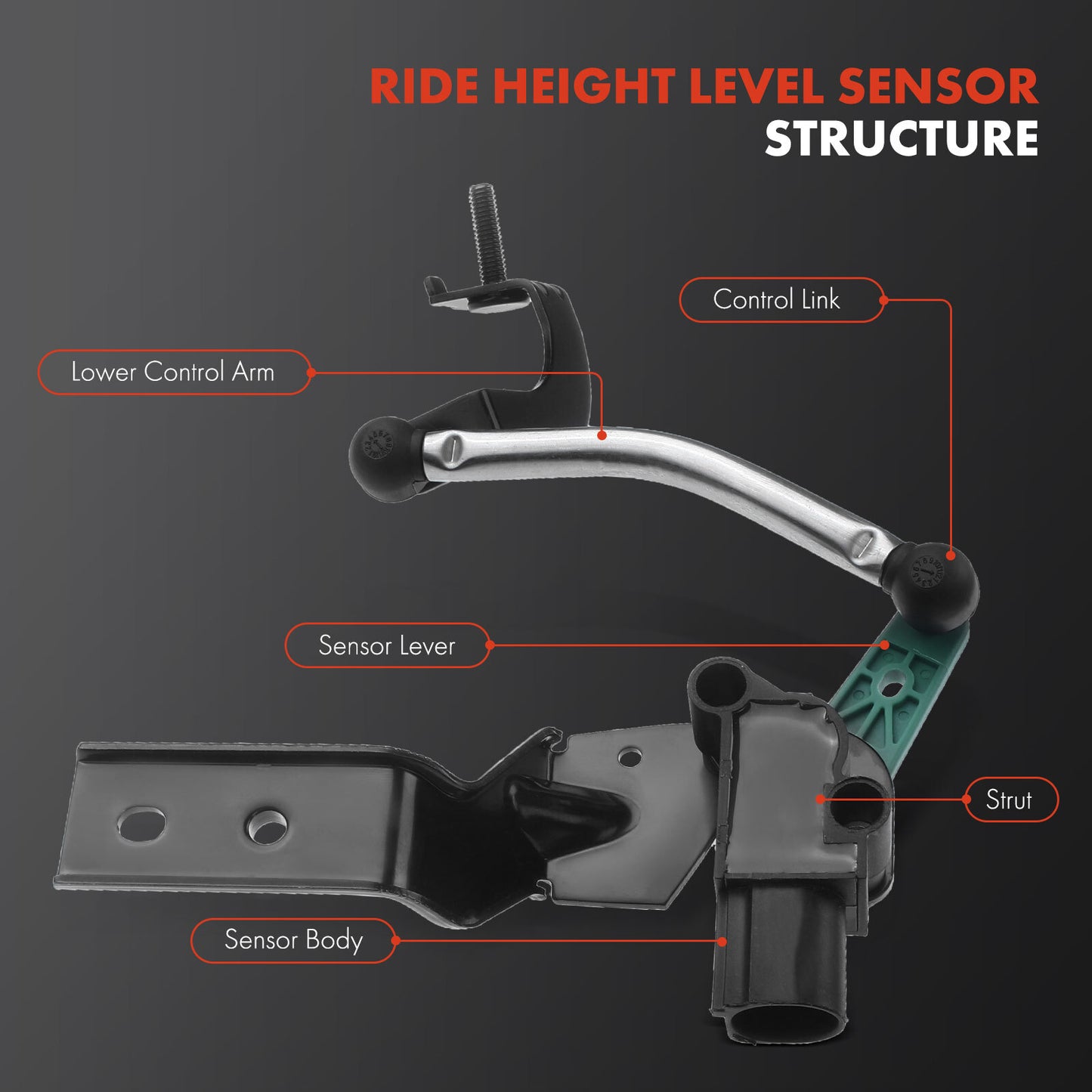 Suspension Ride Height Level Sensor for Audi A3 A3 Quattro Q3 RS3 S3 Front Left