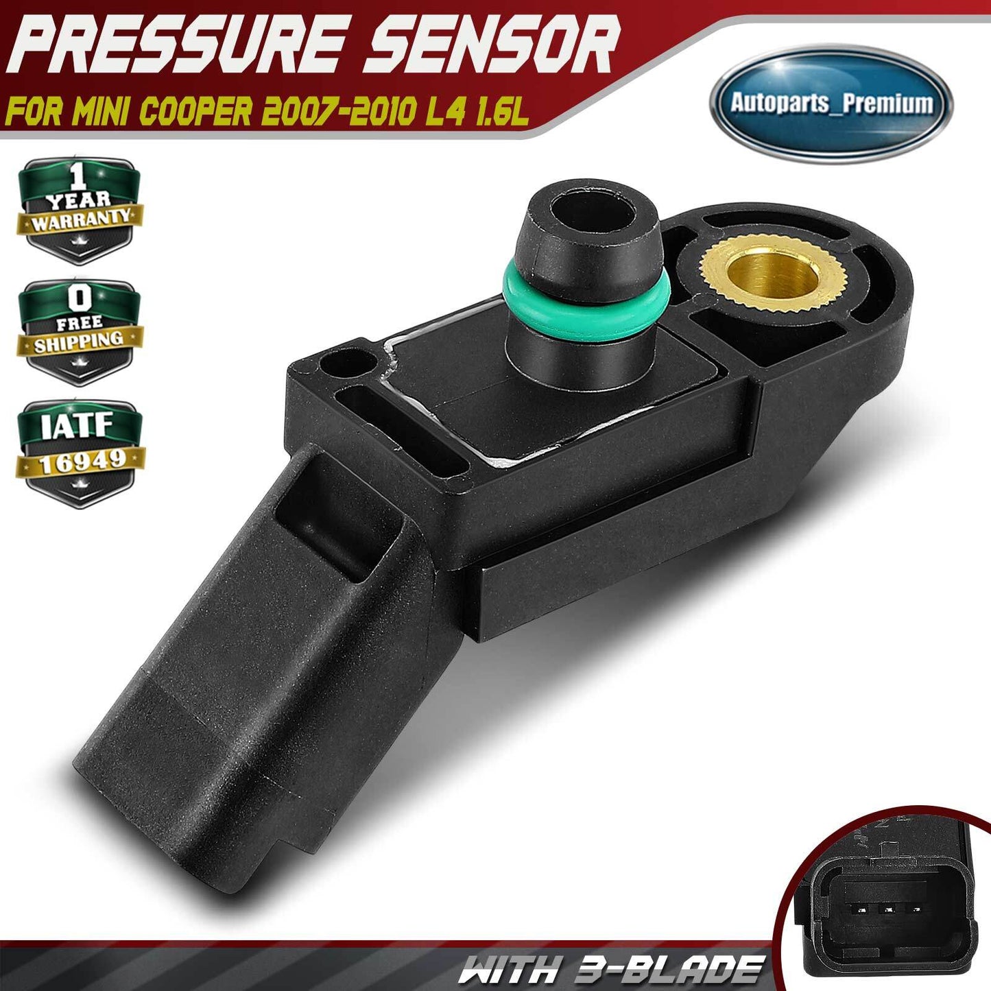 1x Manifold Pressure (MAP) Sensor for Mini Cooper 2007 2008 2009 2010 L4 1.6L