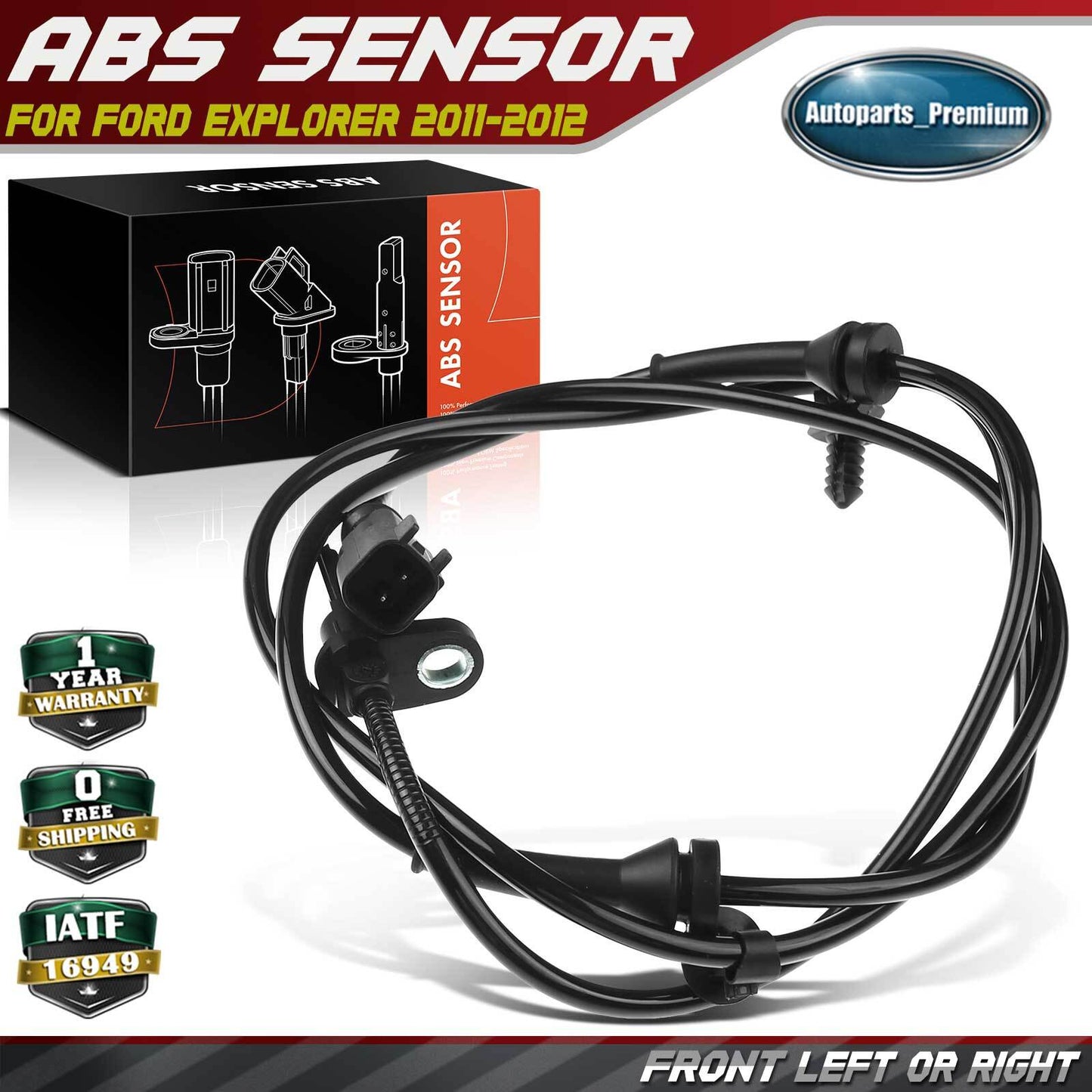 1x ABS Wheel Speed Sensor for Ford Explorer 11-12 CB5Z2C204A Front Left or Right