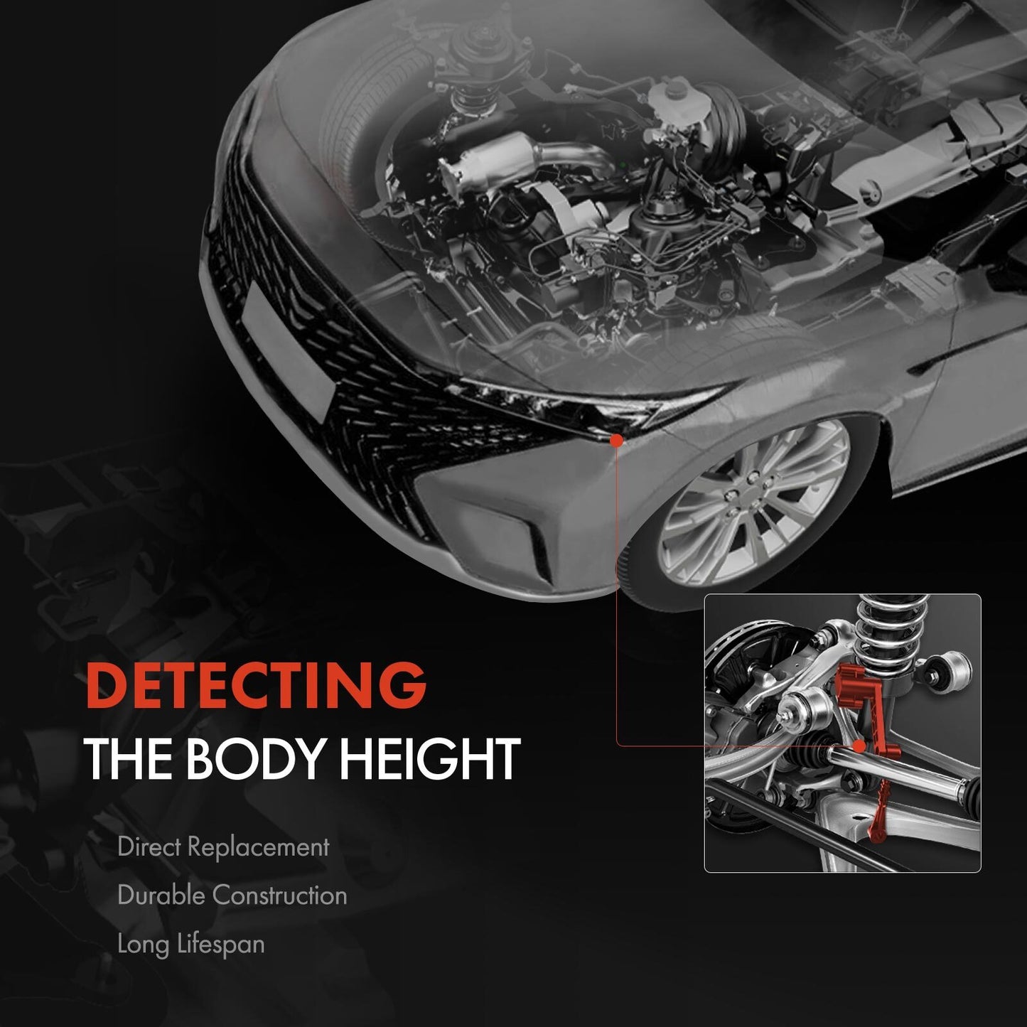 Ride Height Level Sensor for Audi A6 Quattro A7 Sportback Q5 S6 SQ5 Front Left