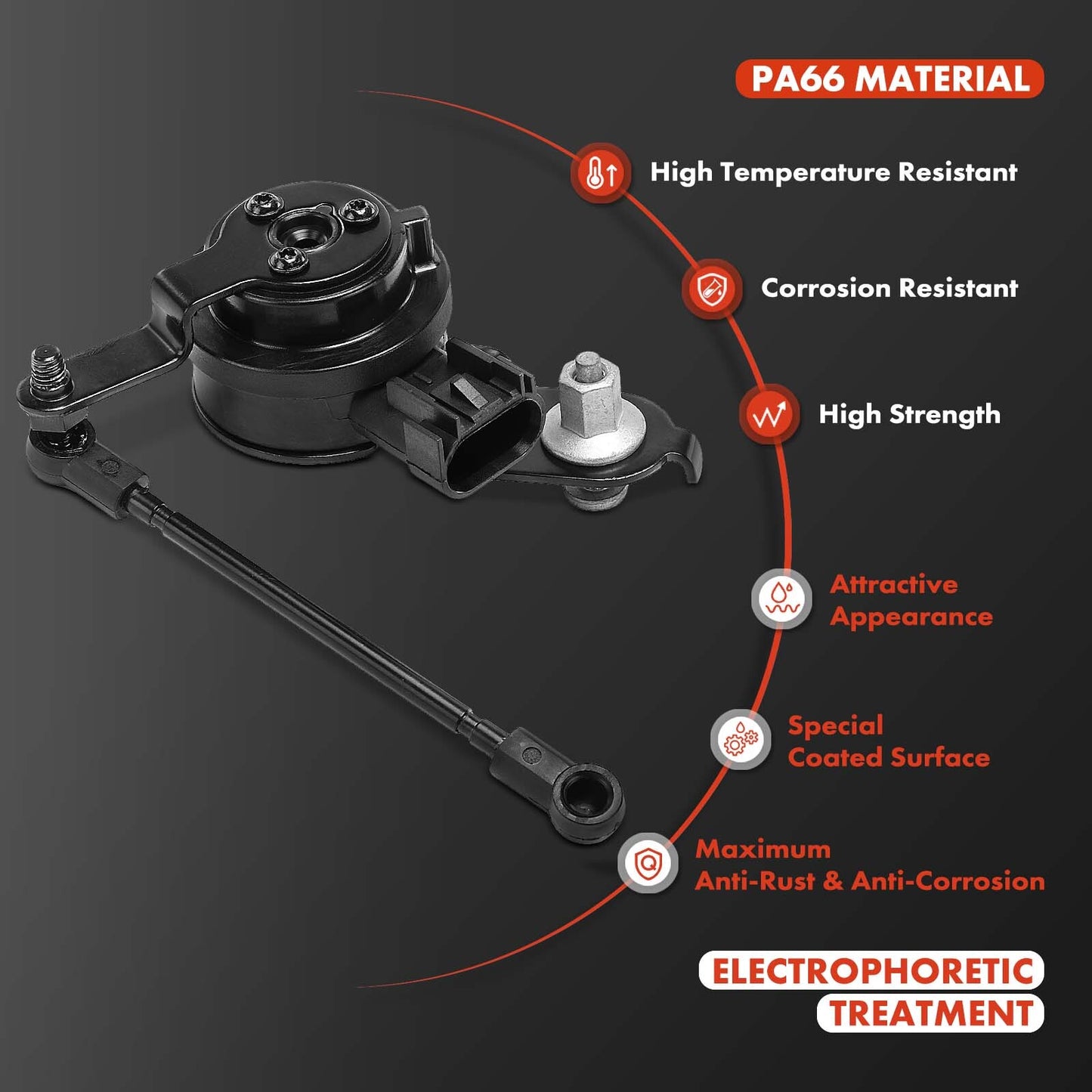Rear Right Passenger Ride Height Level Sensor with 3-pin for Cadillac ATS CTS