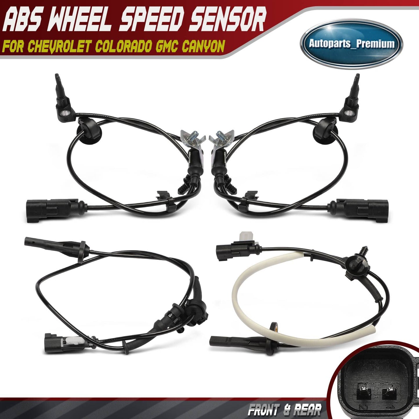 4pcs Front & Rear ABS Speed Sensor for Chevrolet Colorado GMC Canyon 2015-2022