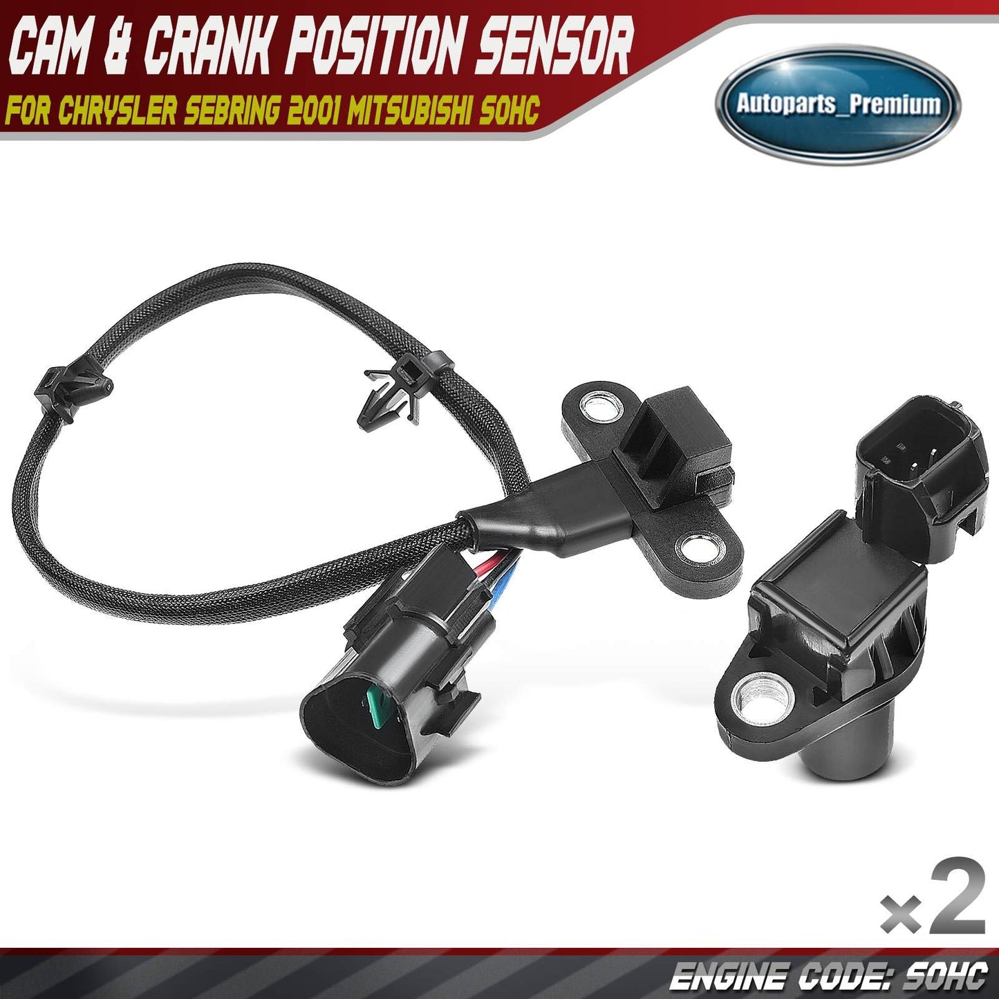 Camshaft & Crankshaft Position Sensor for Chrysler Sebring 2001 Mitsubishi SOHC