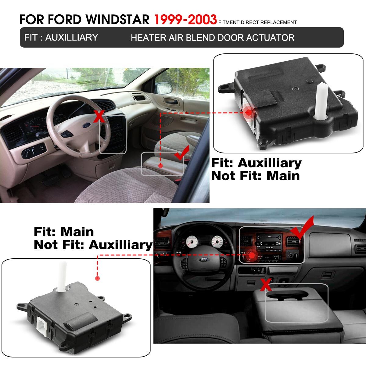 HVAC AC Heater Blend Door Actuator for Ford F250 F350 F450 F550 1999-2008 Main