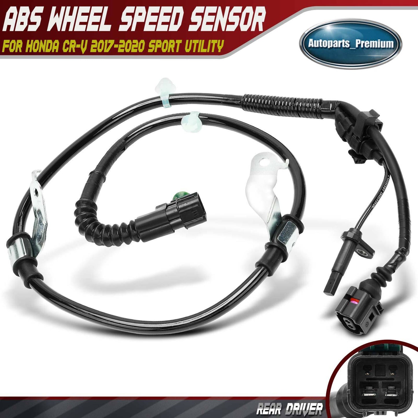 Rear Driver Side ABS Wheel Speed Sensor for Honda CR-V 2017-2022 Sport Utility
