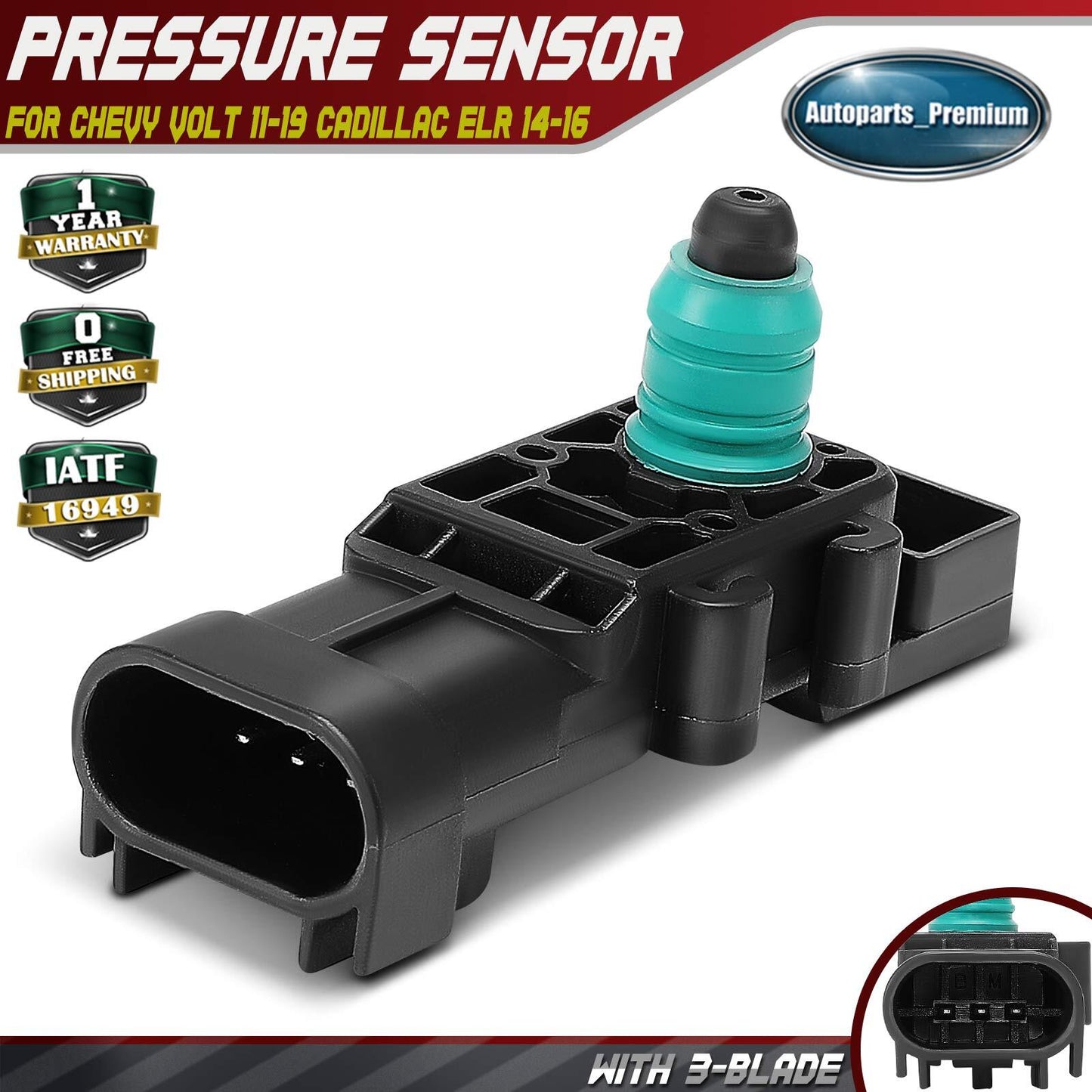 1x Fuel Tank Pressure Sensor for Chevrolet Volt 2011-2019 Cadillac ELR 2014-2016