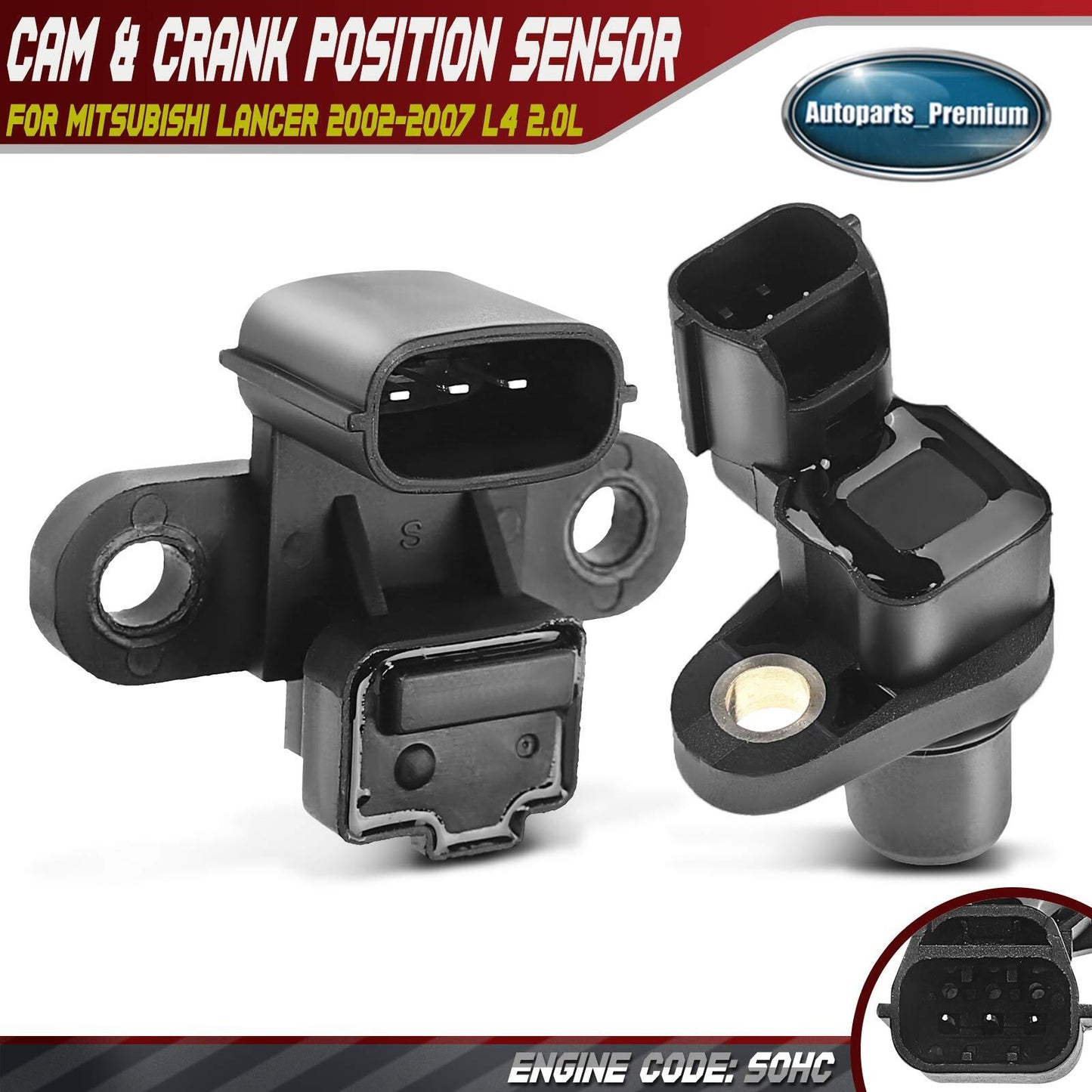 Camshaft & Crankshaft Position Sensor for Mitsubishi Lancer 2002-2007 L4 2.0L