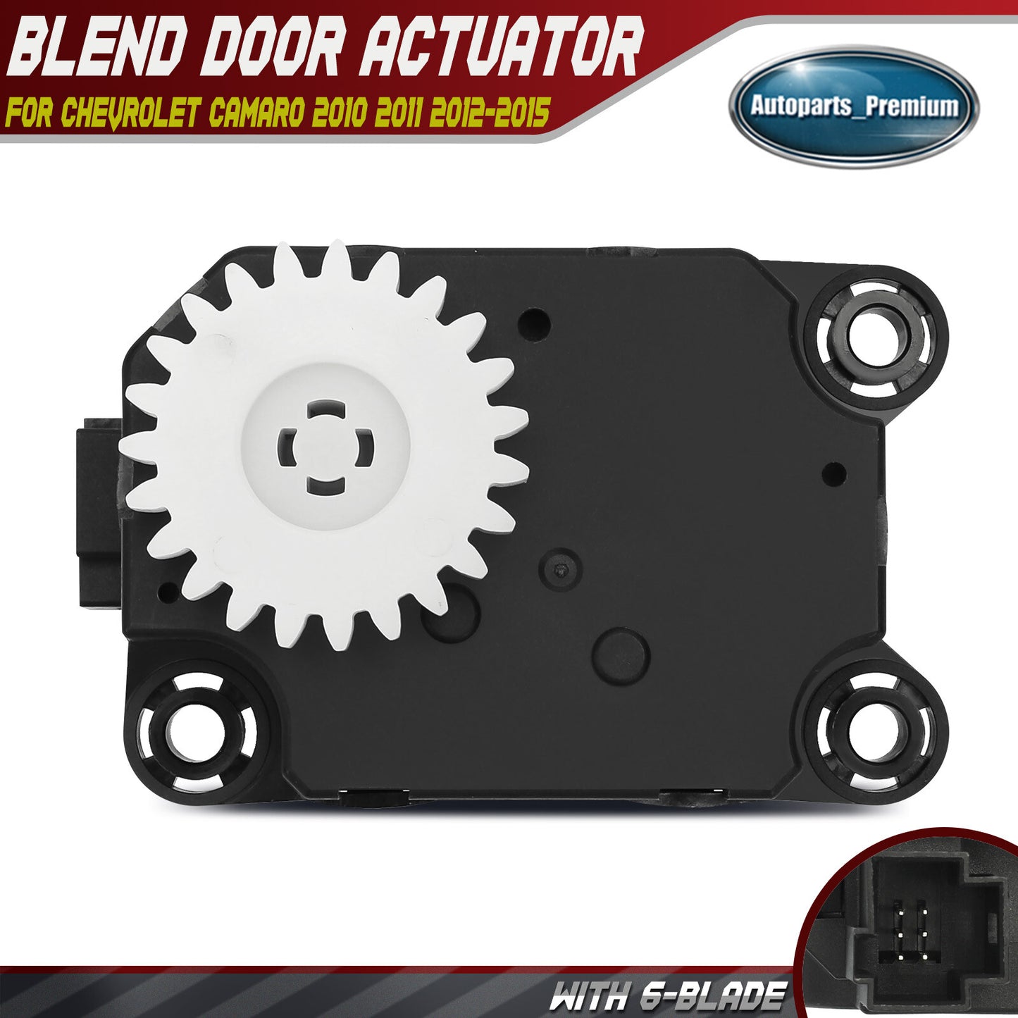 Mode HVAC Blend Door Actuator w/6-Blade for Chevrolet Camaro 2010 2011 2012-2015