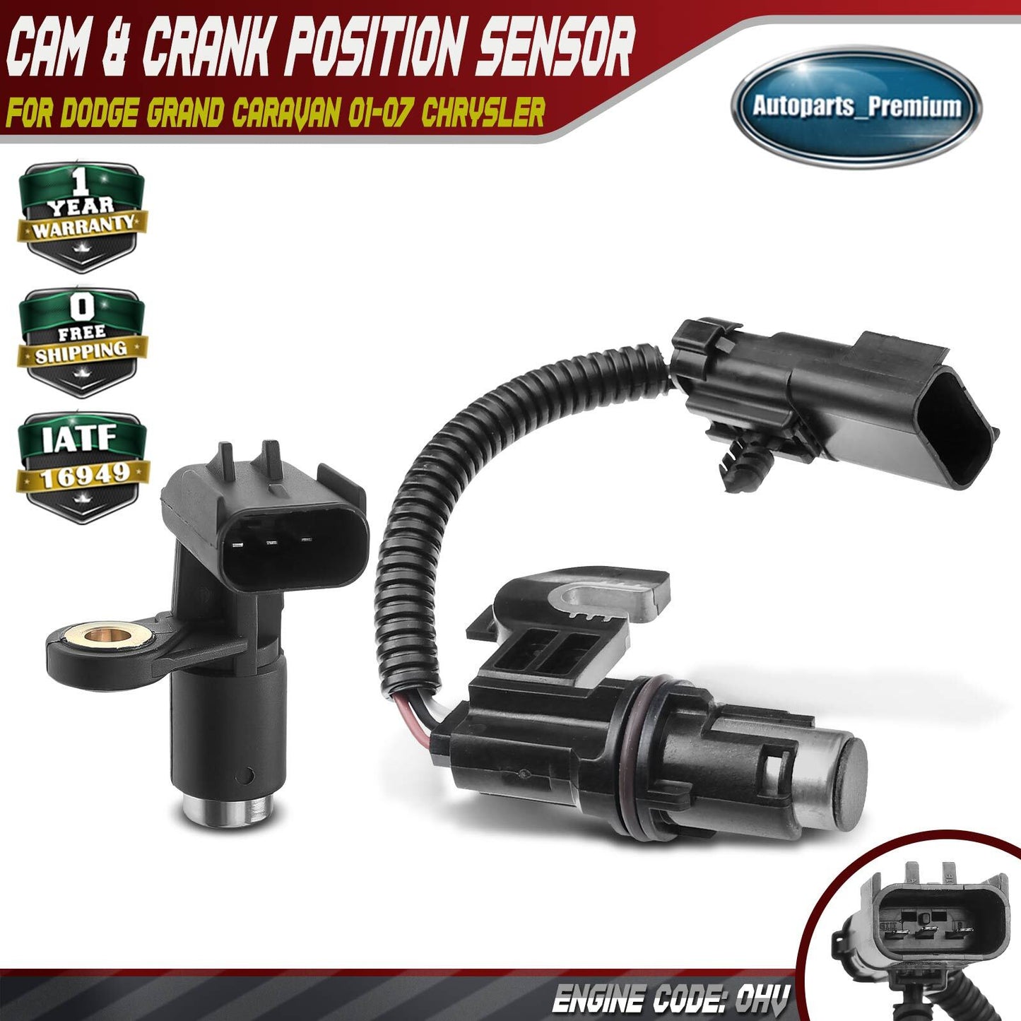Camshaft & Crankshaft Position Sensor for Dodge Grand Caravan 2001-2007 Chrysler