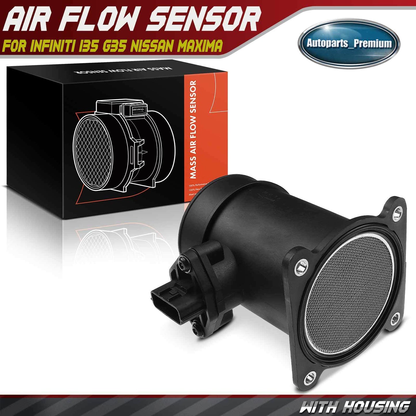 Mass Air Flow Sensor w/Housing for Infiniti I35 G35 Nissan Maxima 2002-2004 3.5L