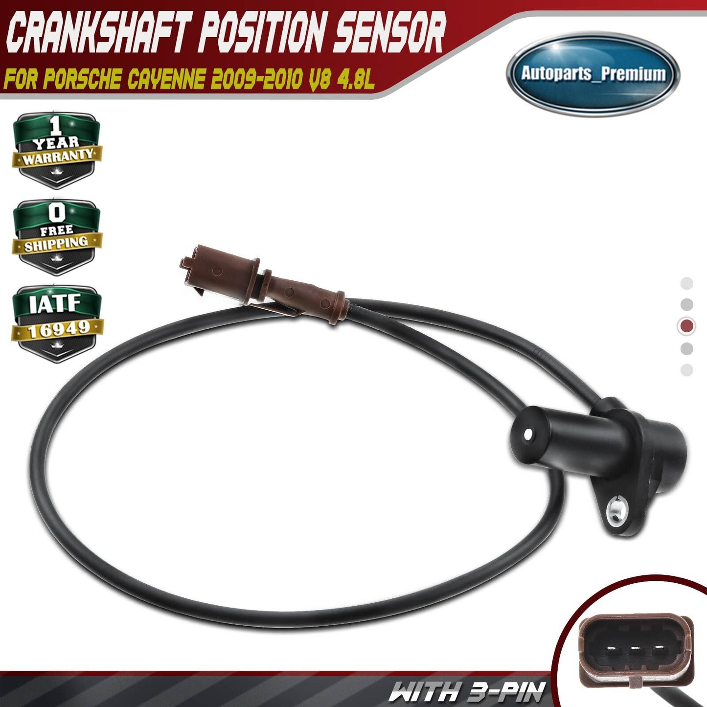 Crankshaft Position Sensor for Porsche Cayenne 2009-2010 V8 4.8L DOHC 7L5905381A