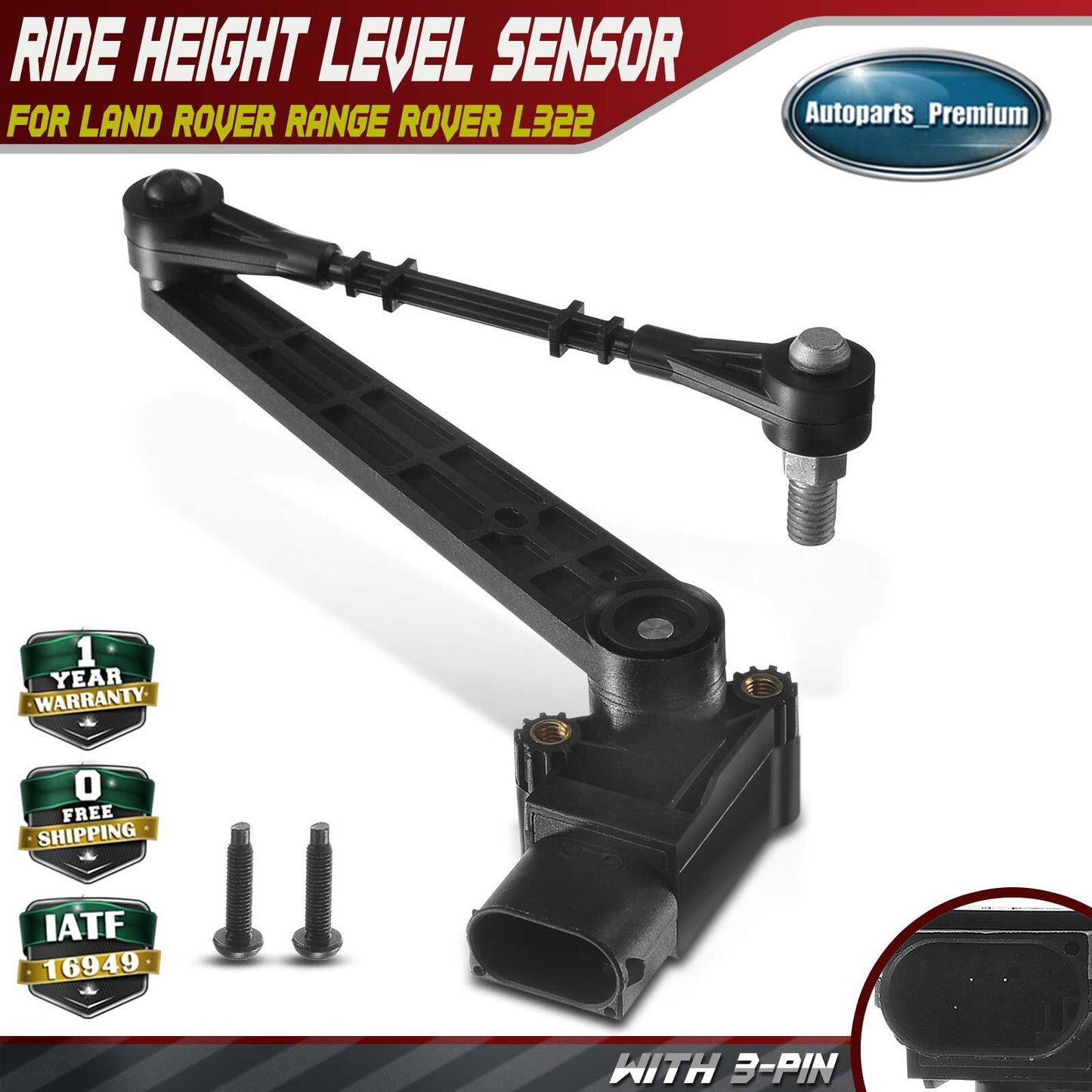 Rear Right Ride Height Level Sensor for Land Rover L322 Range Rover 3 Pins Only