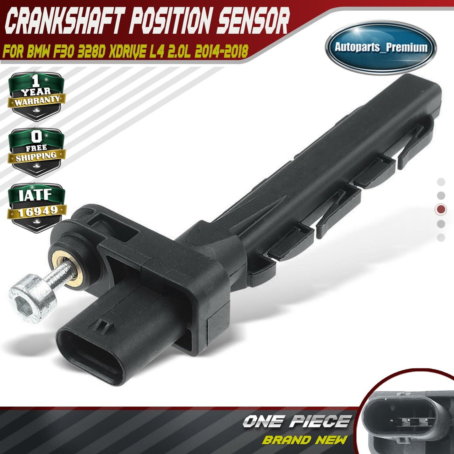 Crankshaft Position Sensor for BMW F30 328d xDrive L4 2.0L 2014-2018 13627805188