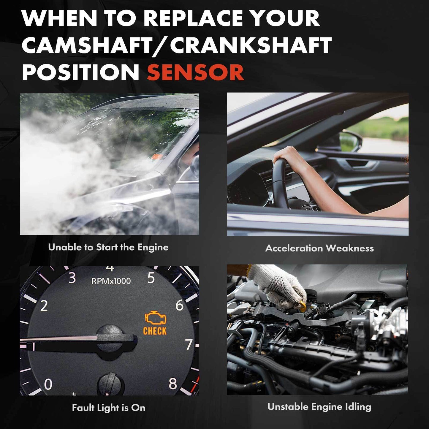 New Camshaft & Crankshaft Position Sensor for Honda Civic 2006-2011 L4 1.8L SOHC