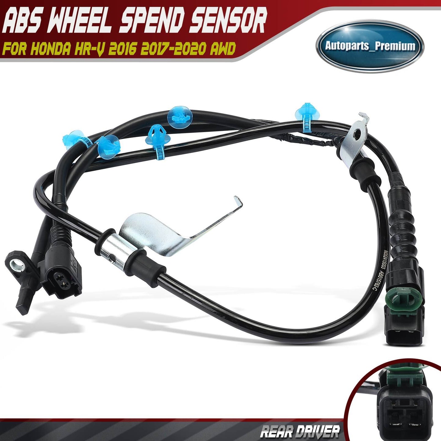 Rear Driver Left Side ABS Wheel Speed Sensor for Honda HR-V 2016 2017-2020 AWD