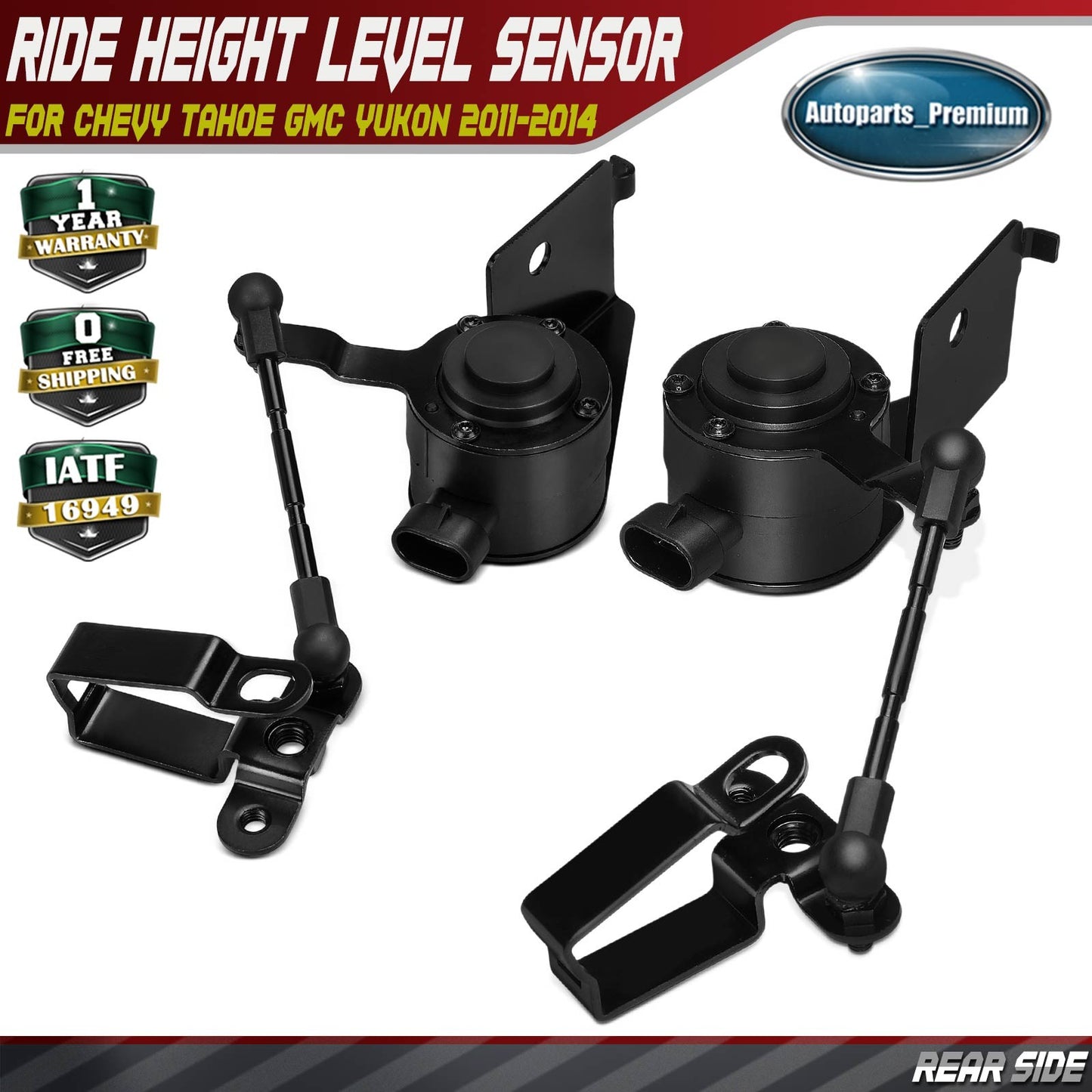 2x Rear Ride Height Sensor for Chevy Tahoe GMC Yukon Cadillac Escalade 2011-2014