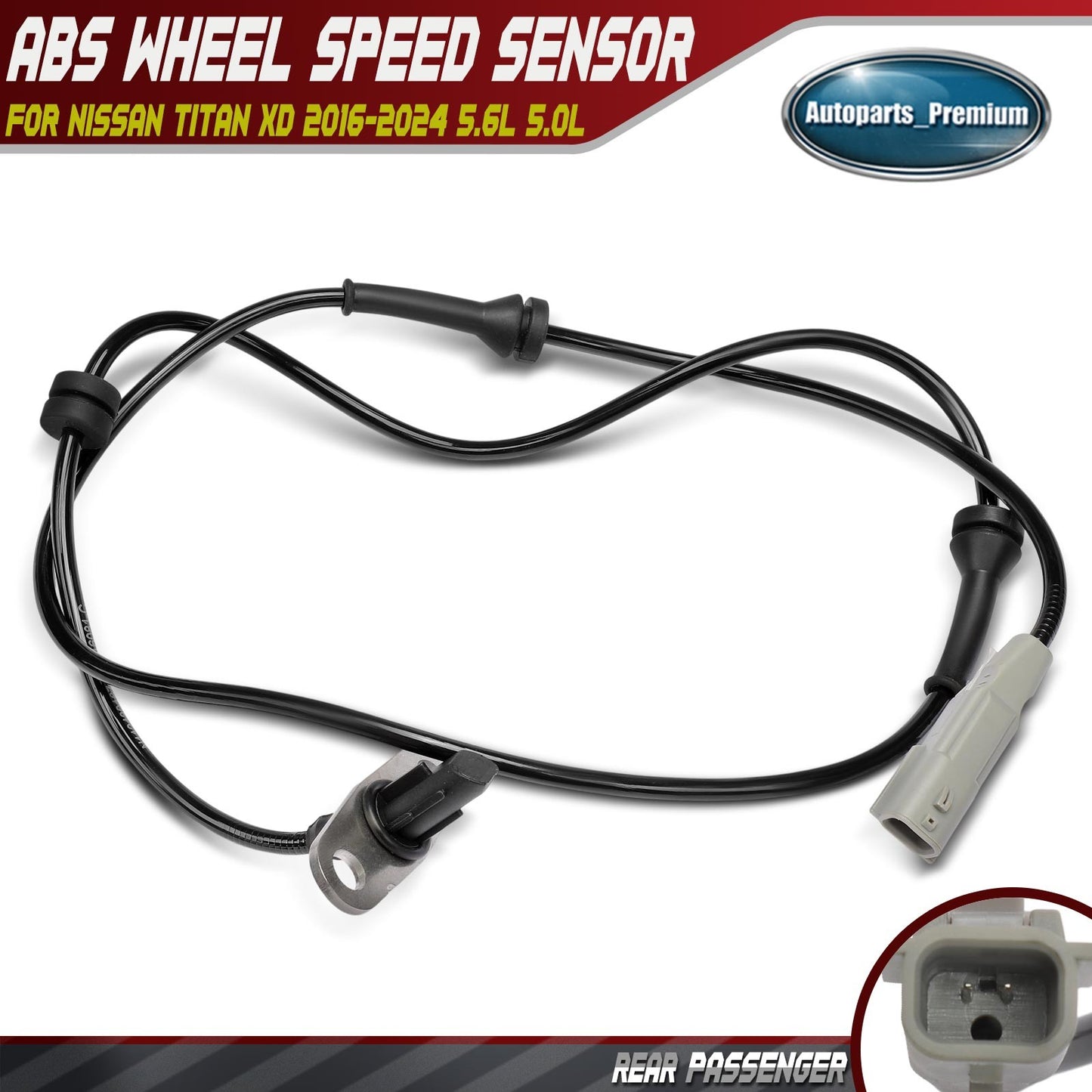 Rear Right ABS Wheel Speed Sensor for Nissan TITAN XD 2016-2024 5.6L 5.0L Pickup