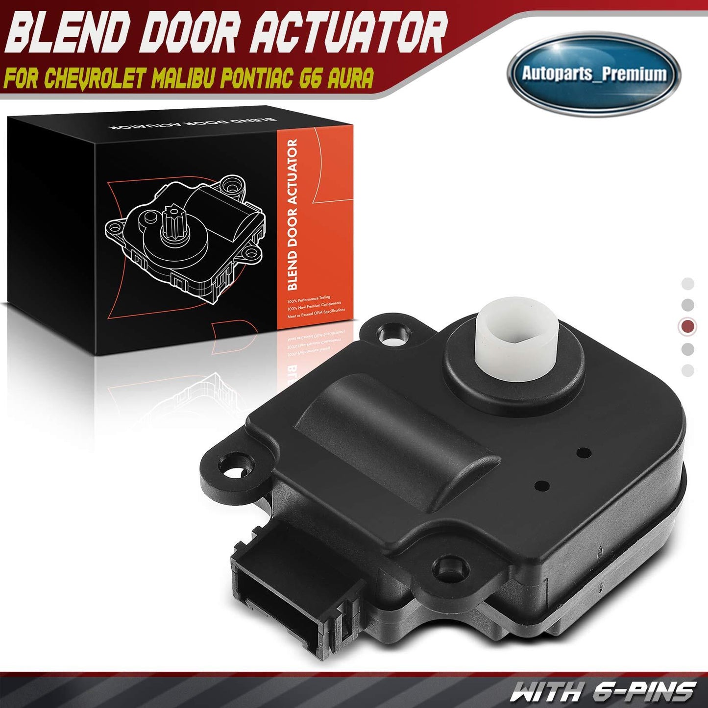 Heater Blend Door Actuator w/ATC Main for Pontiac G6 Aura Chevrolet Malibu 6Pins