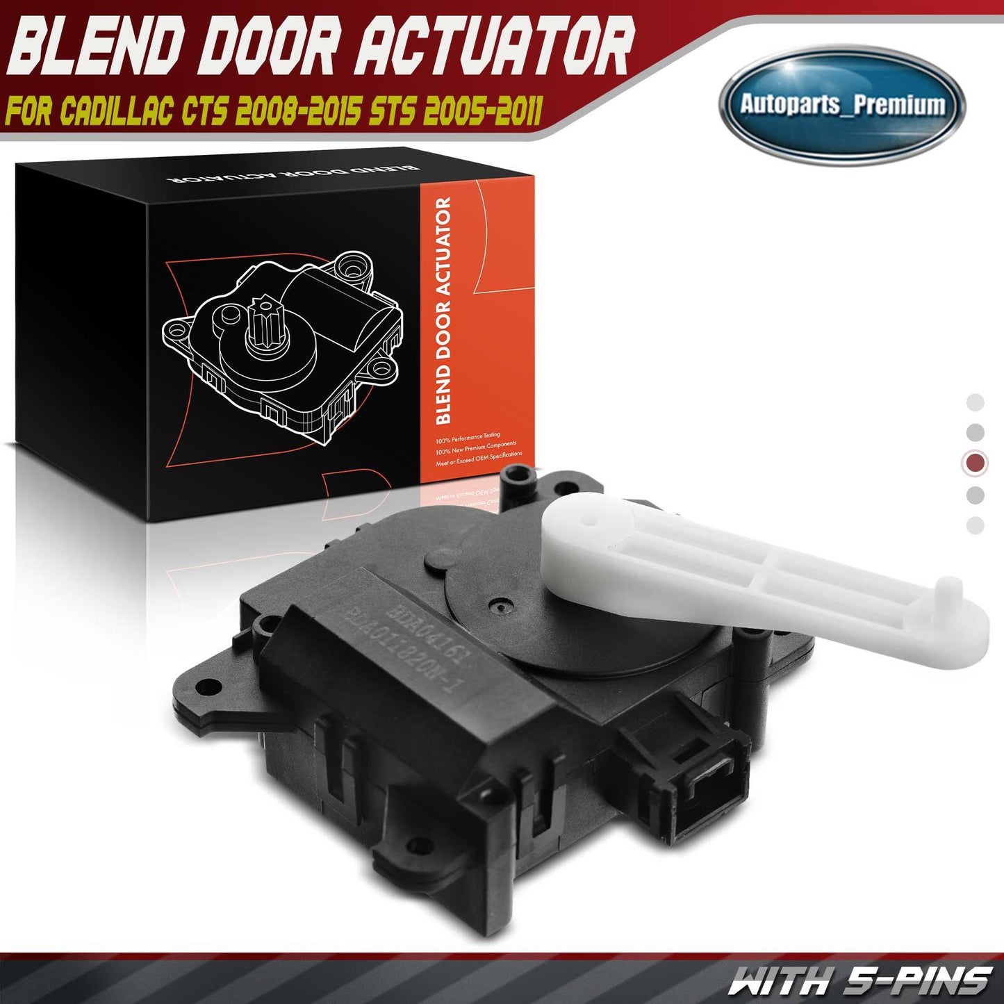 HVAC Heater Blend Door Actuator for Cadillac CTS 2008-2015 STS 2005-2011 604-161