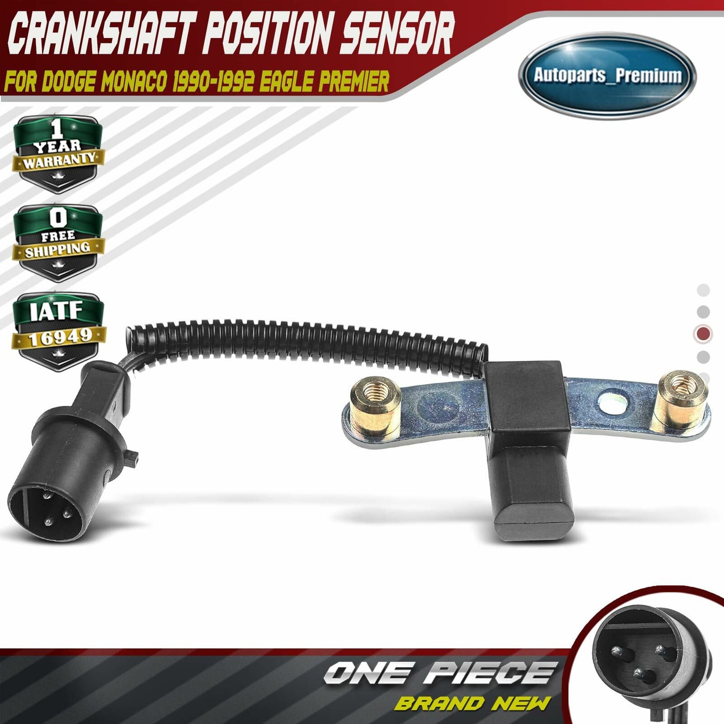 New Crankshaft Position Sensor for Dodge Monaco 90-92 Premier Eagle 91-92 SOHC