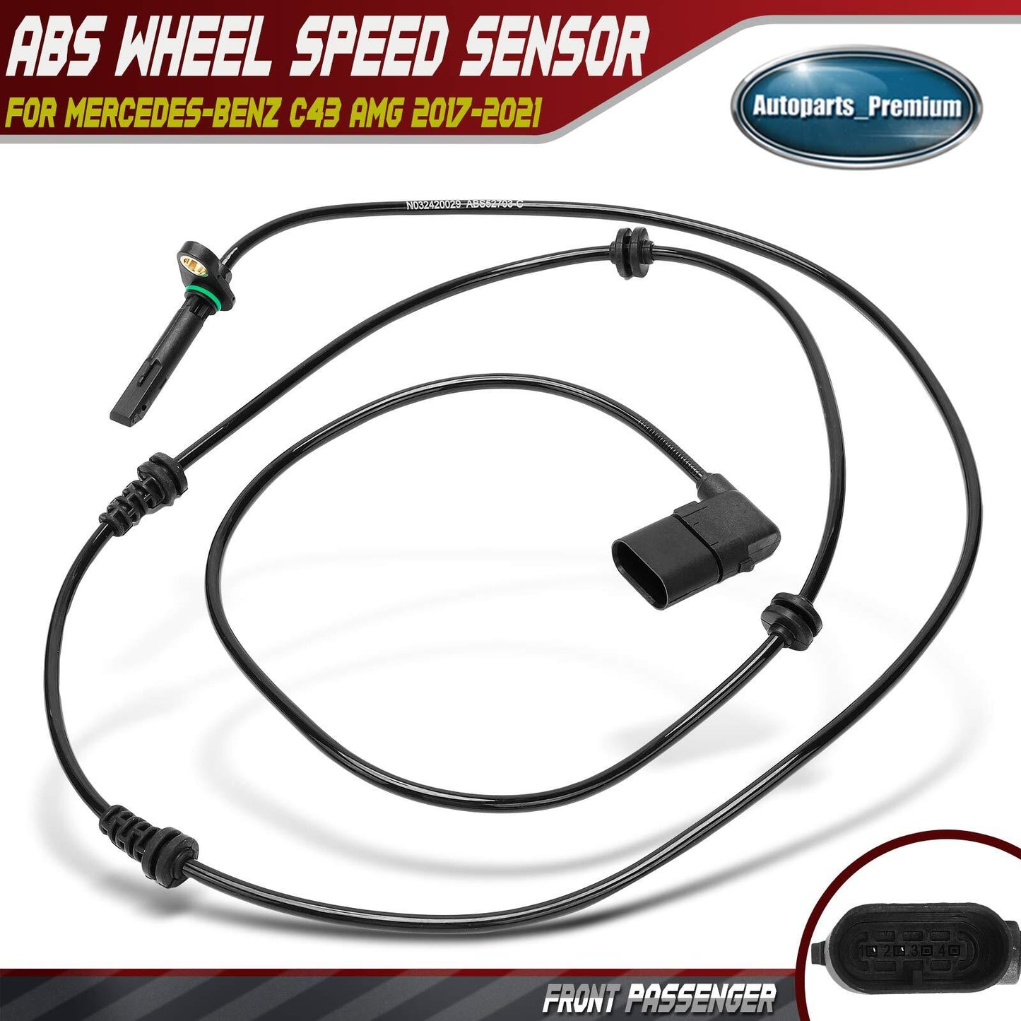 Front Right ABS Wheel Speed Sensor for Mercedes-Benz C43 AMG 2017-2023 C450 AMG