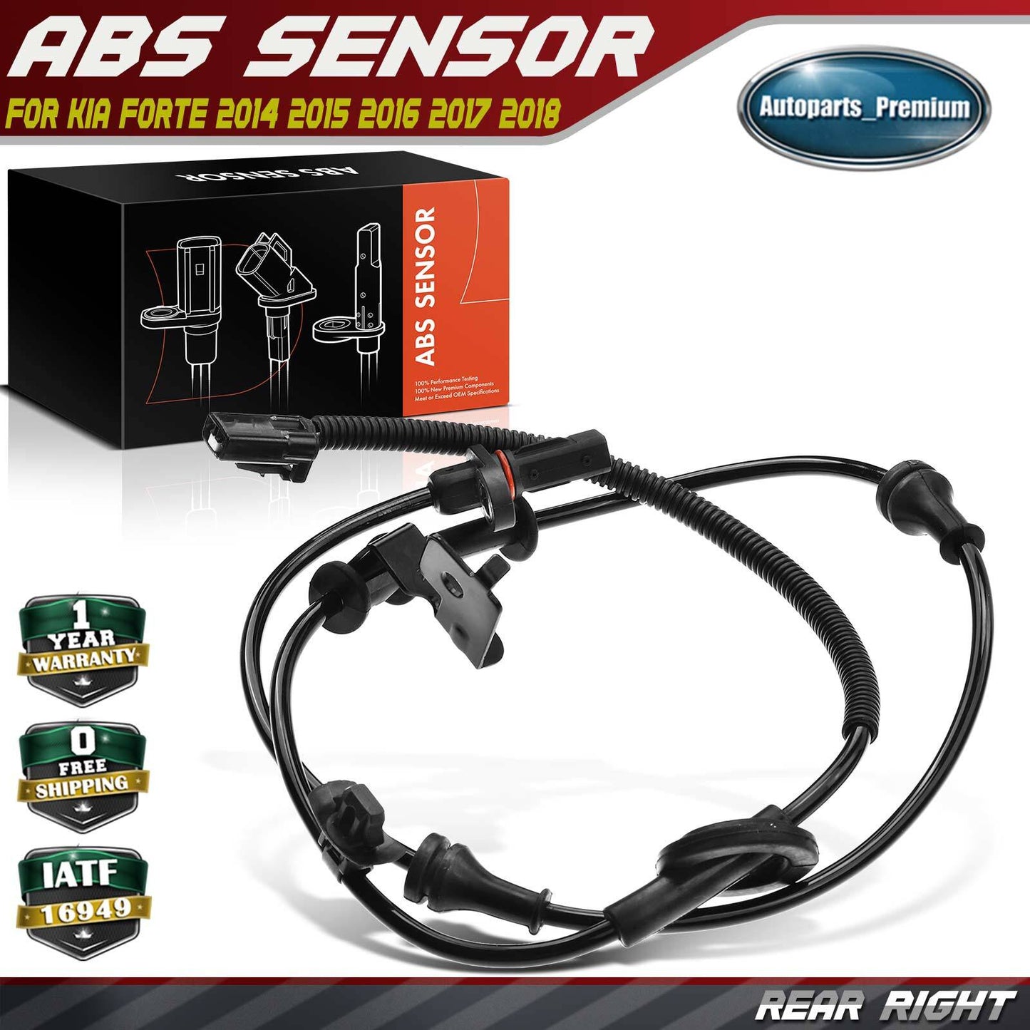 ABS Wheel Speed Sensor for Kia Forte 2014-2018 Forte Koup 2014-2016 Rear Right