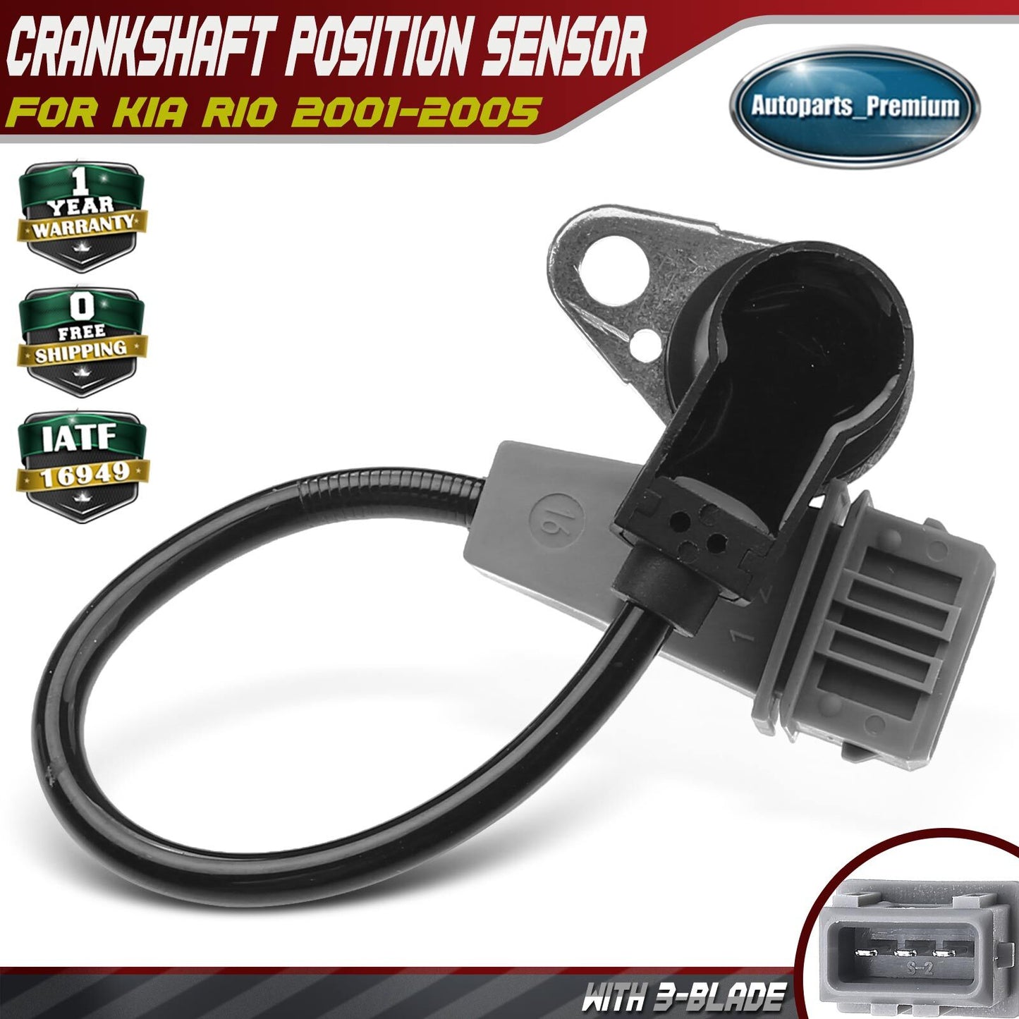 New Crankshaft Position Sensor for KIA RIO 2001-2005 L4 1.5L L4 1.6L 0K30A18891