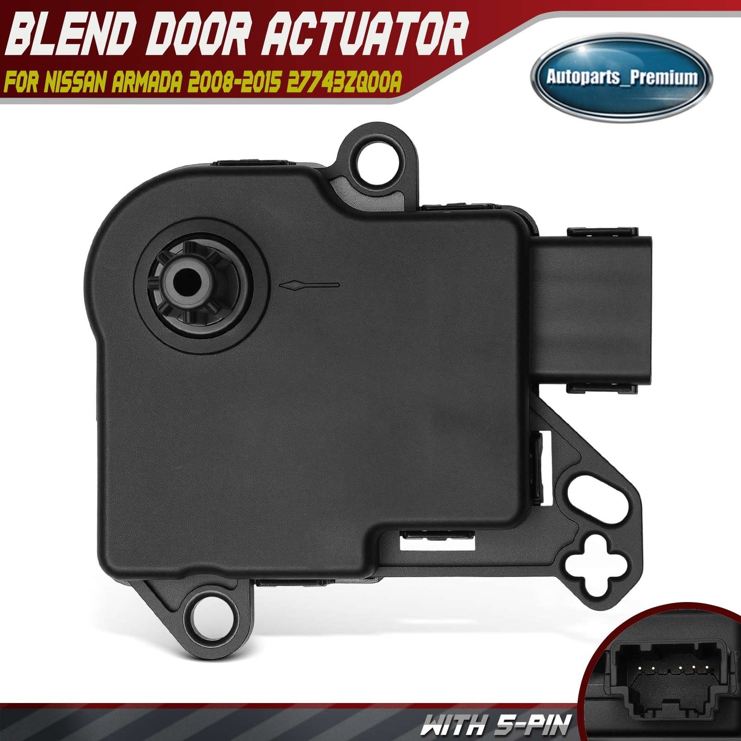 Rear Driver Side HVAC Blend Door Actuator for Nissan Armada 2008-2015 27743ZQ00A