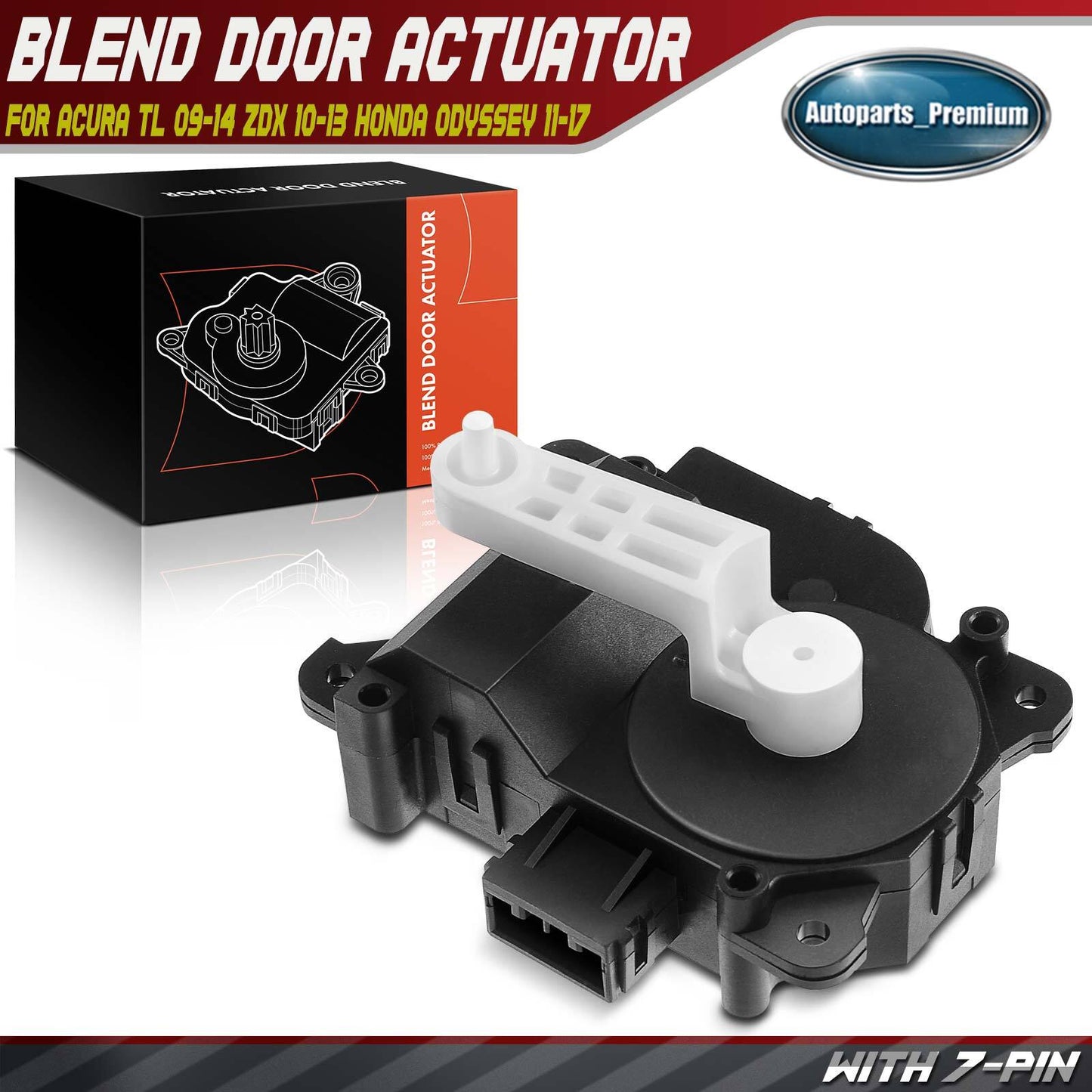 Left Main HVAC Heater Blend Door Actuator w/ 7-Pin for Honda Odyssey Acura ZDX