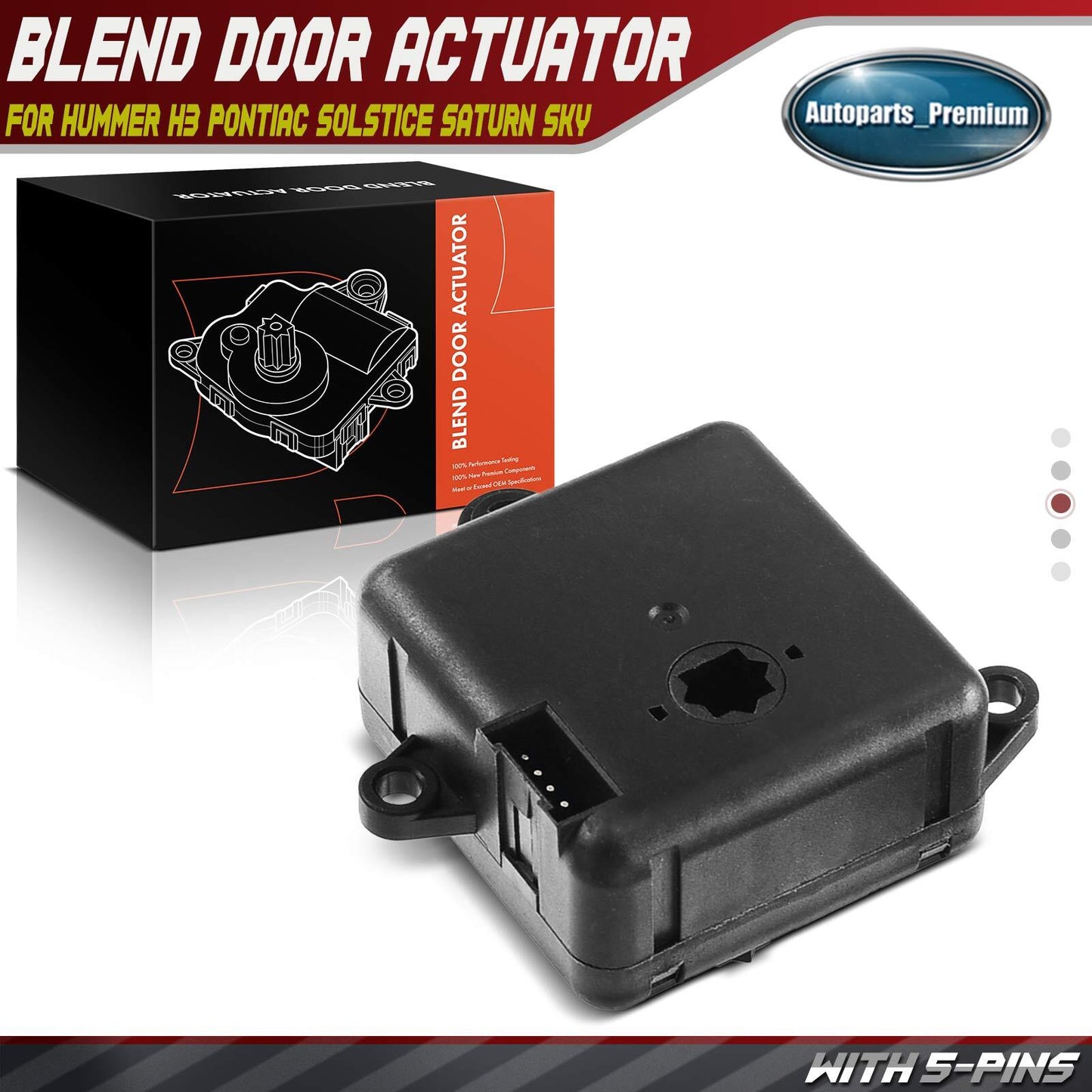 HVAC Blend Door Actuator for Hummer H3 Saturn Sky Pontiac Solstice Main 604-188