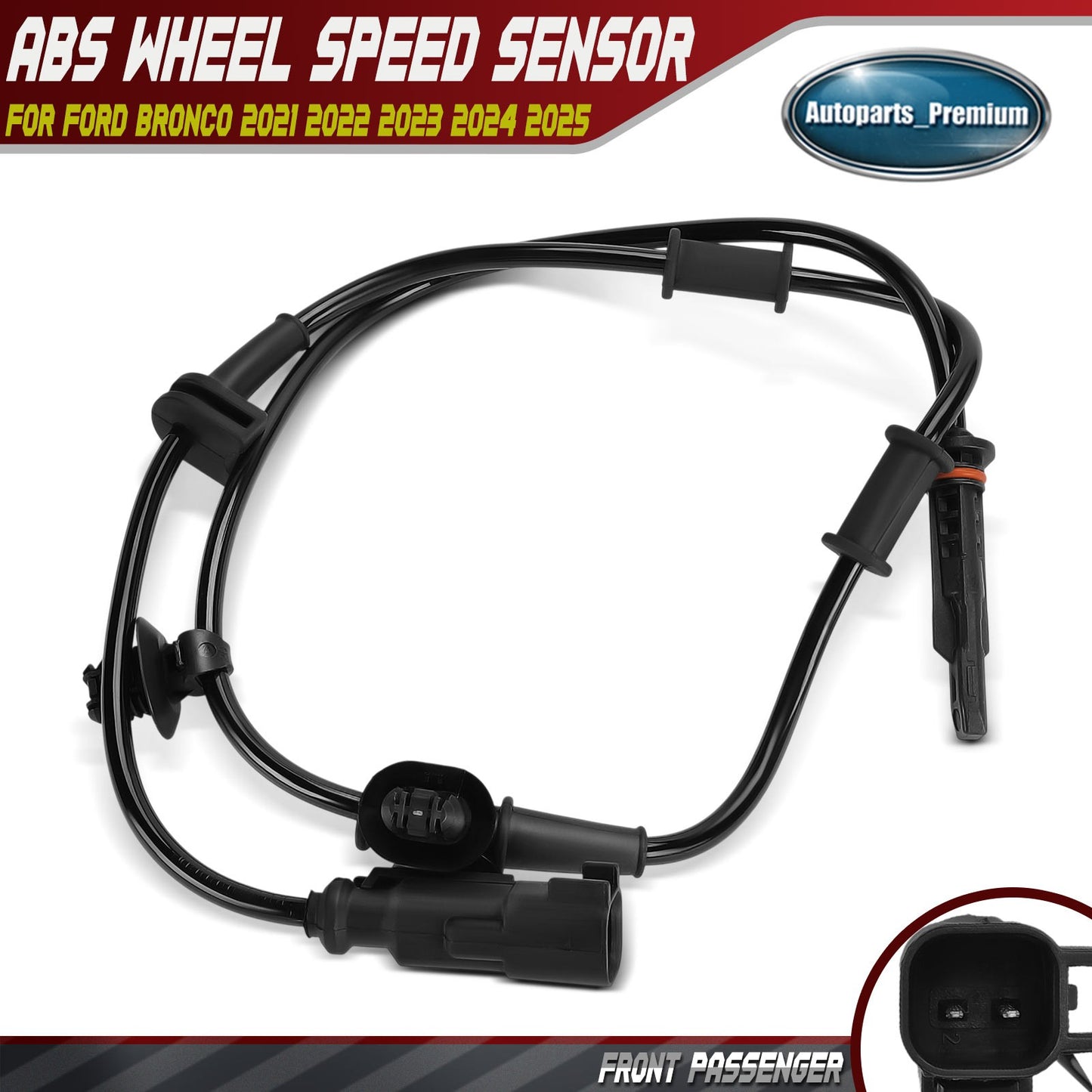 Front Right ABS Speed Sensor for Ford Bronco 2021 2022 2023 2024 2025 2.3L 2.7L