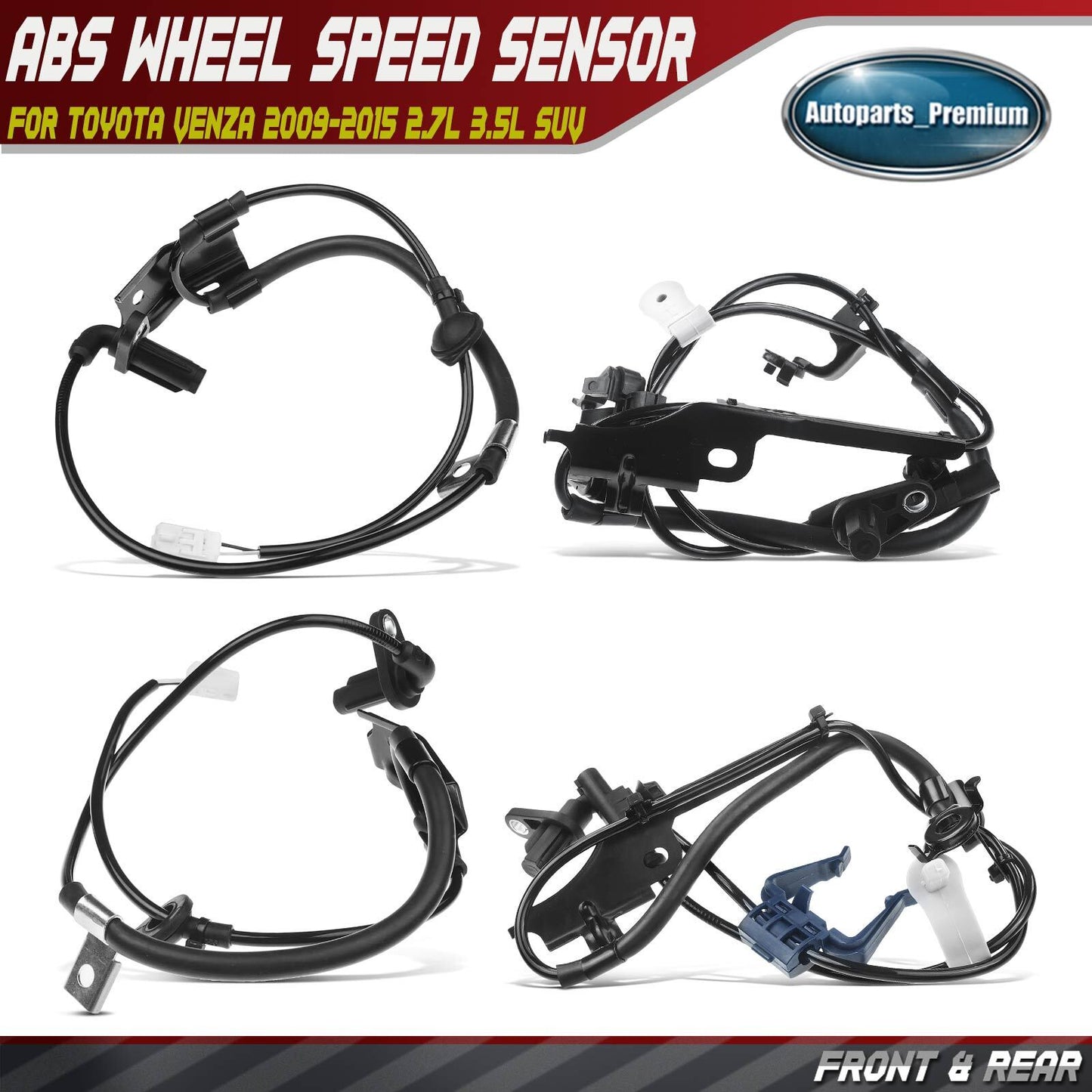 4x Front & Rear ABS Wheel Speed Sensor for Toyota Venza 2009-2015 2.7L 3.5L SUV