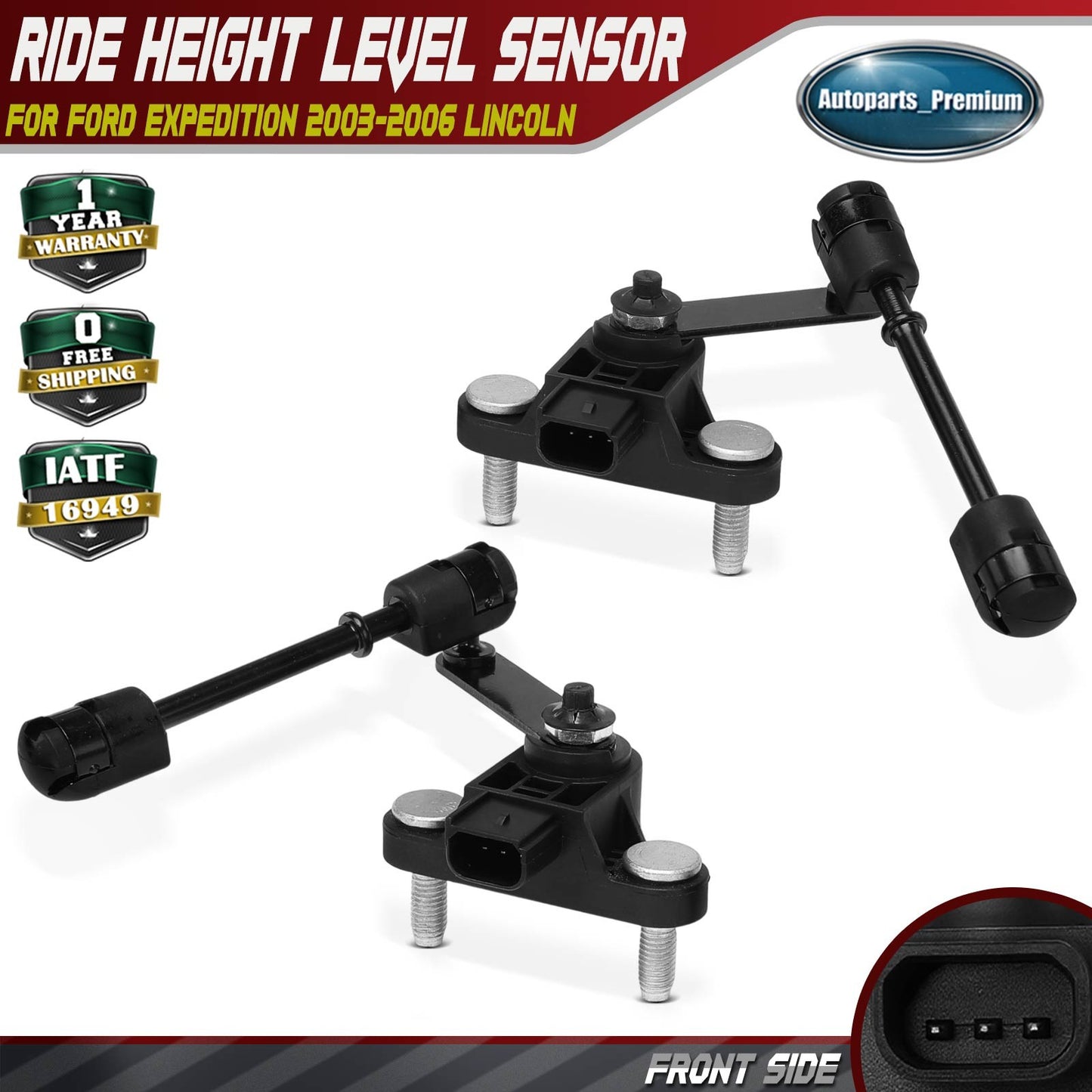 2x Front Ride Height Level Sensor for Ford Expedition 03-06 Lincoln Navigator