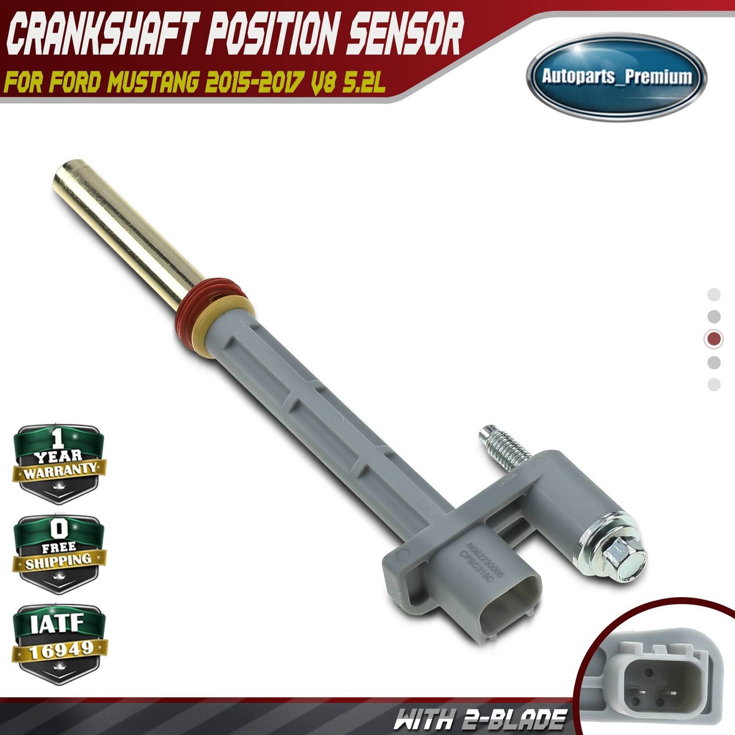 New Crankshaft Position Sensor for Ford Mustang 2015-2021 V8 5.2L Petrol DOHC