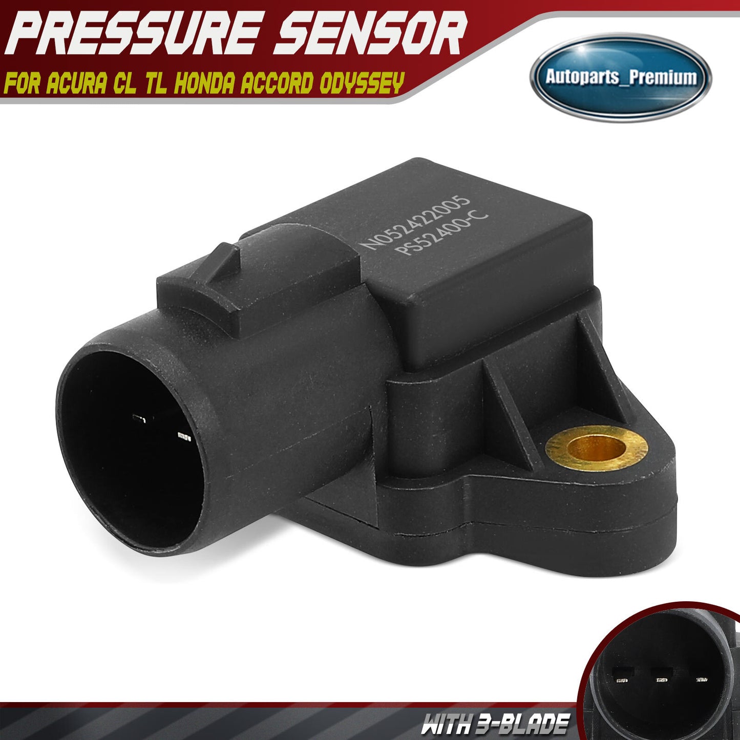 Manifold Pressure (MAP) Sensor w/ 3-Blade for Honda Accord 2000-2002 Acura CL TL