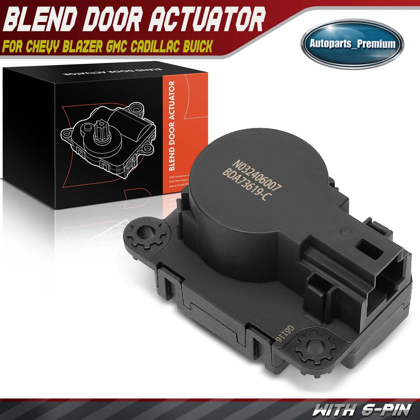 HVAC Blend Door Actuator for Chevy Traverse 2018-2024 GMC Acadia Buick Enclave