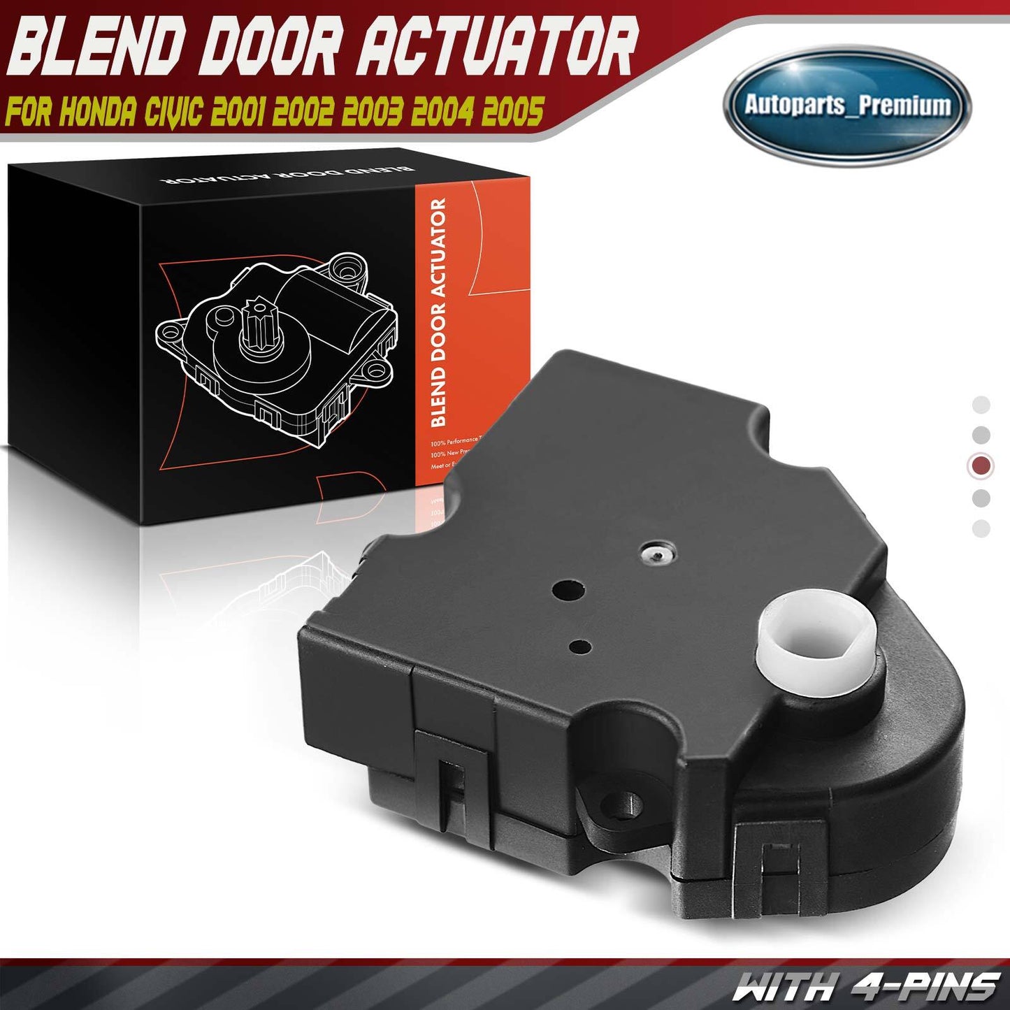 HVAC Heater Blend Air Door Actuator w/4-Pin for Buick Lesabre Pontiac Bonneville