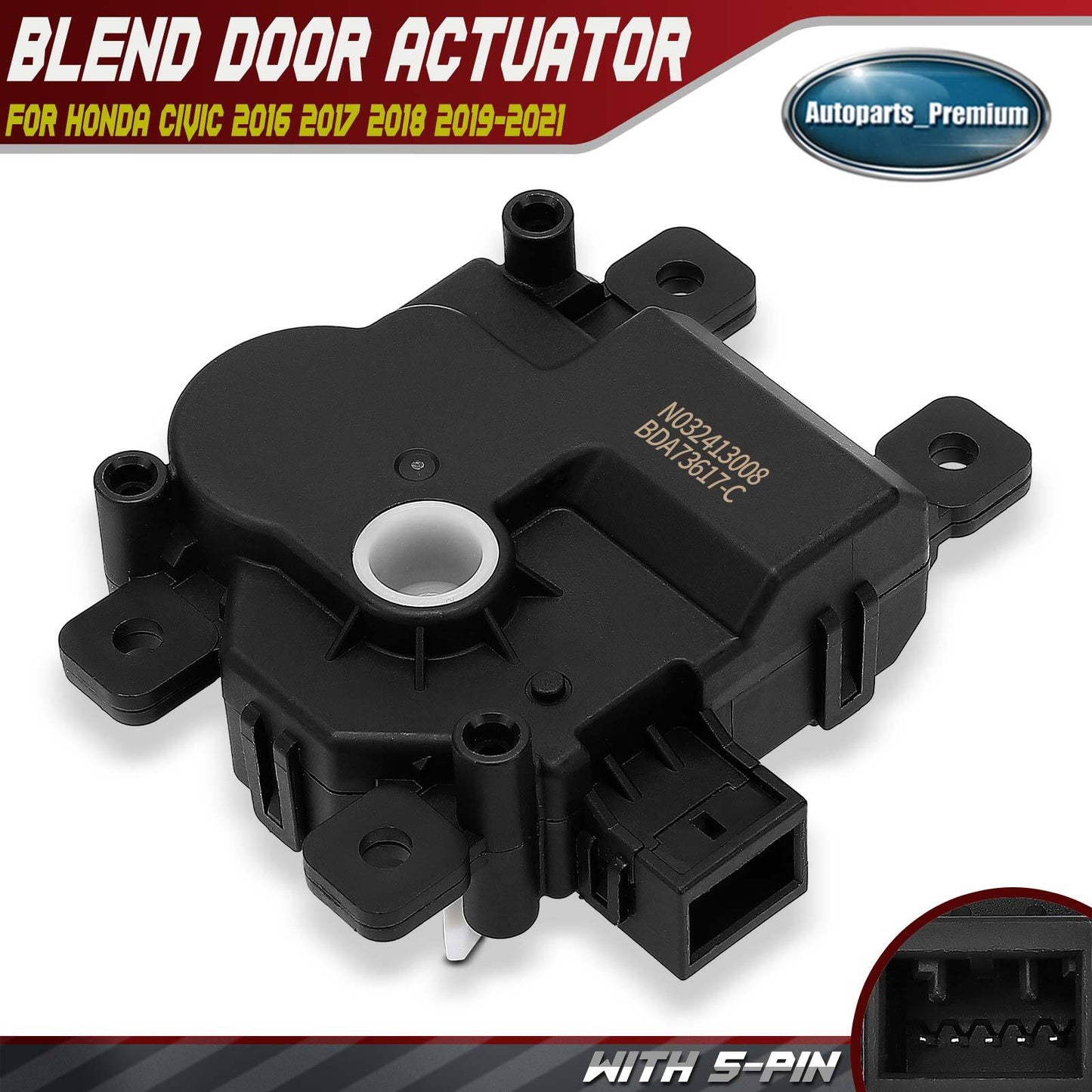 HVAC Recirculation Door Actuator for Honda Civic 2016 2017 2018 2019 2020-2021