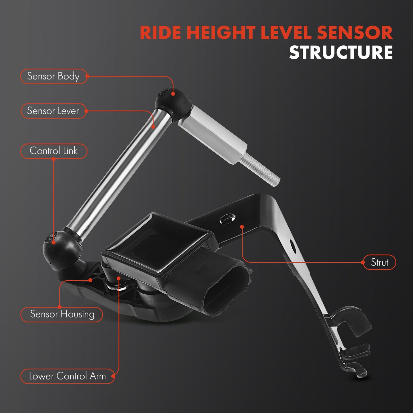 Ride Height Level Sensor for Audi A6 Quattro A7 Sportback Q5 S6 SQ5 Front Left