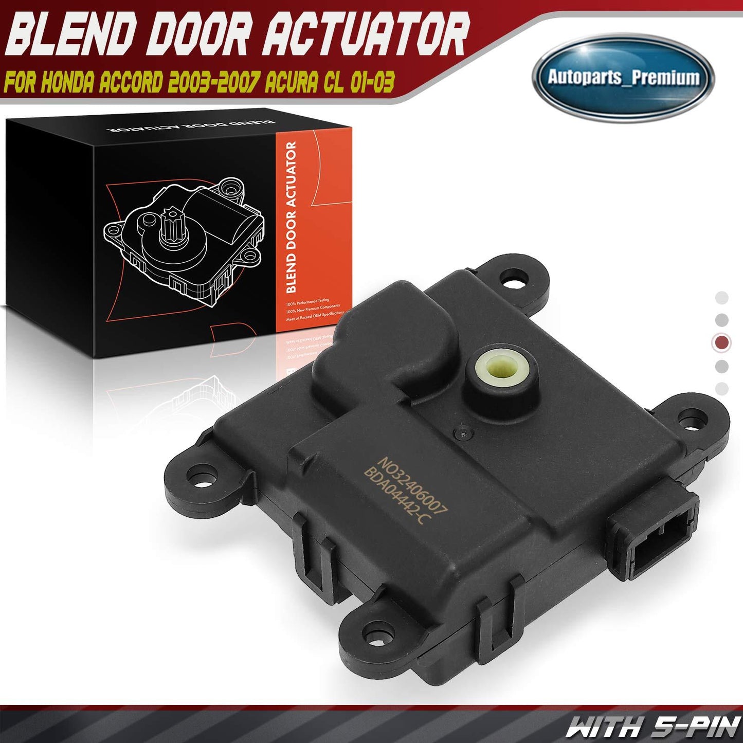 Main HVAC A/C Blend Door Actuator for Honda Accord 03-07 Acura CL Recirculation