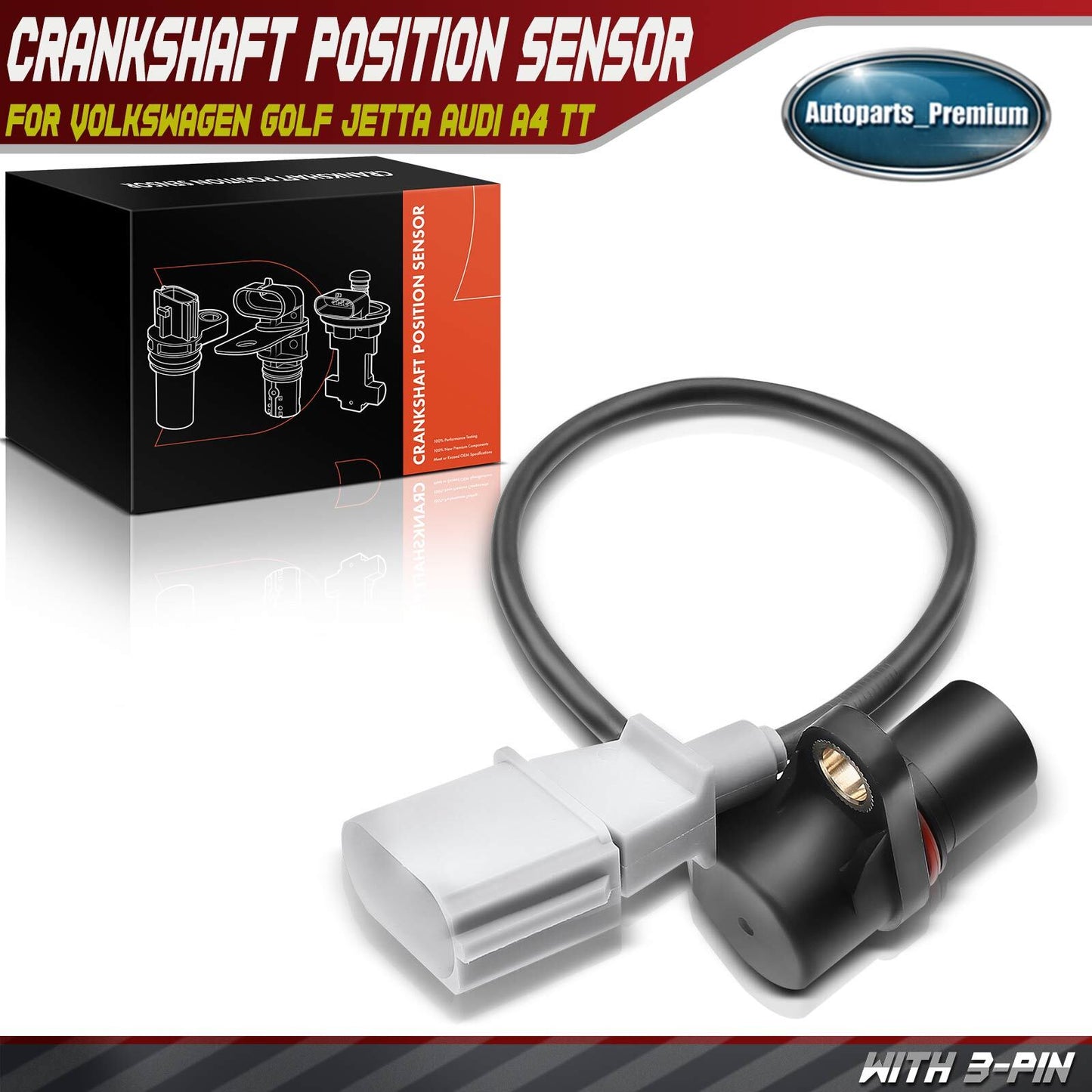 Engine Crankshaft Position Sensor for Volkswagen Golf Jetta Audi A4 TT Quattro