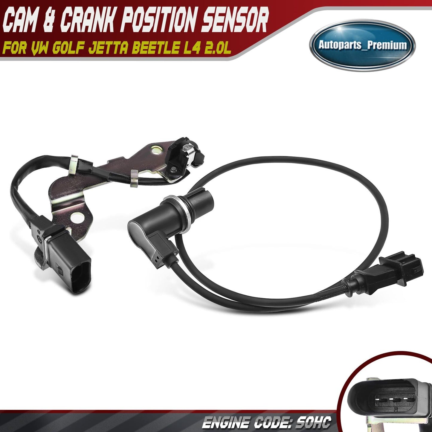 Camshaft & Crankshaft Position Sensor for Volkswagen Golf Jetta Beetle L4 2.0L